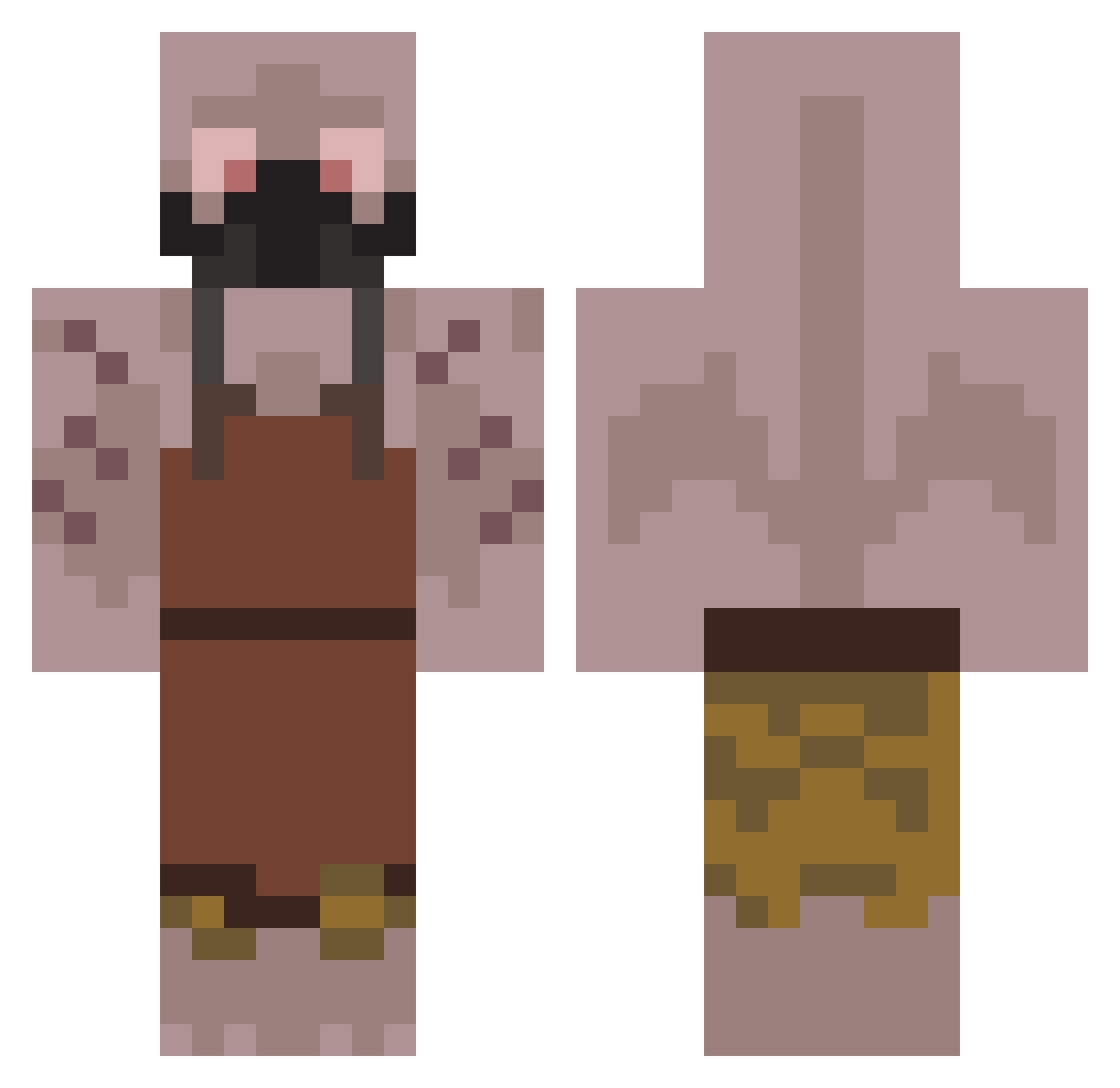 stormyluck Minecraft skin, front and back view