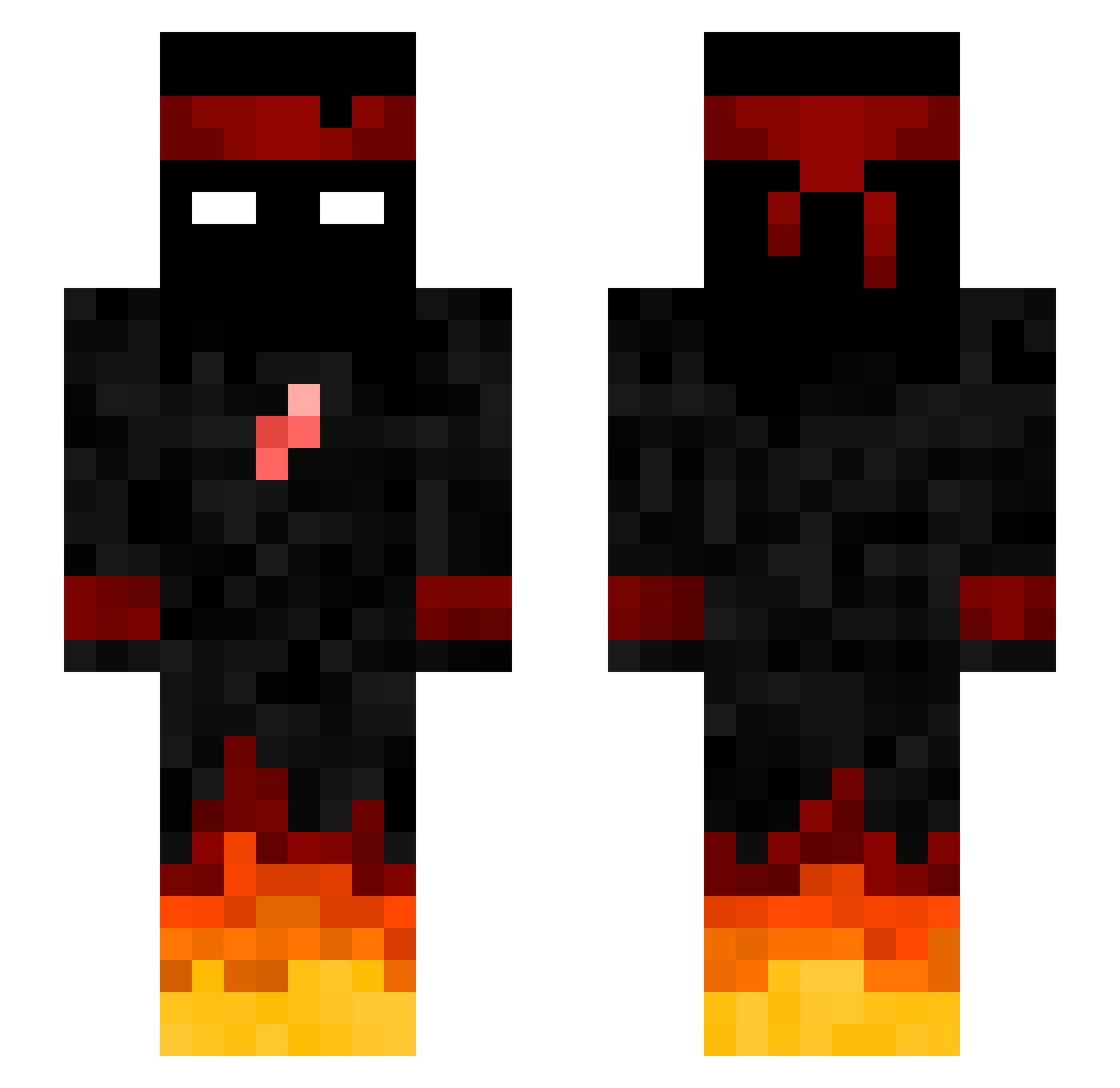pongeofficial Minecraft skin, front and back view