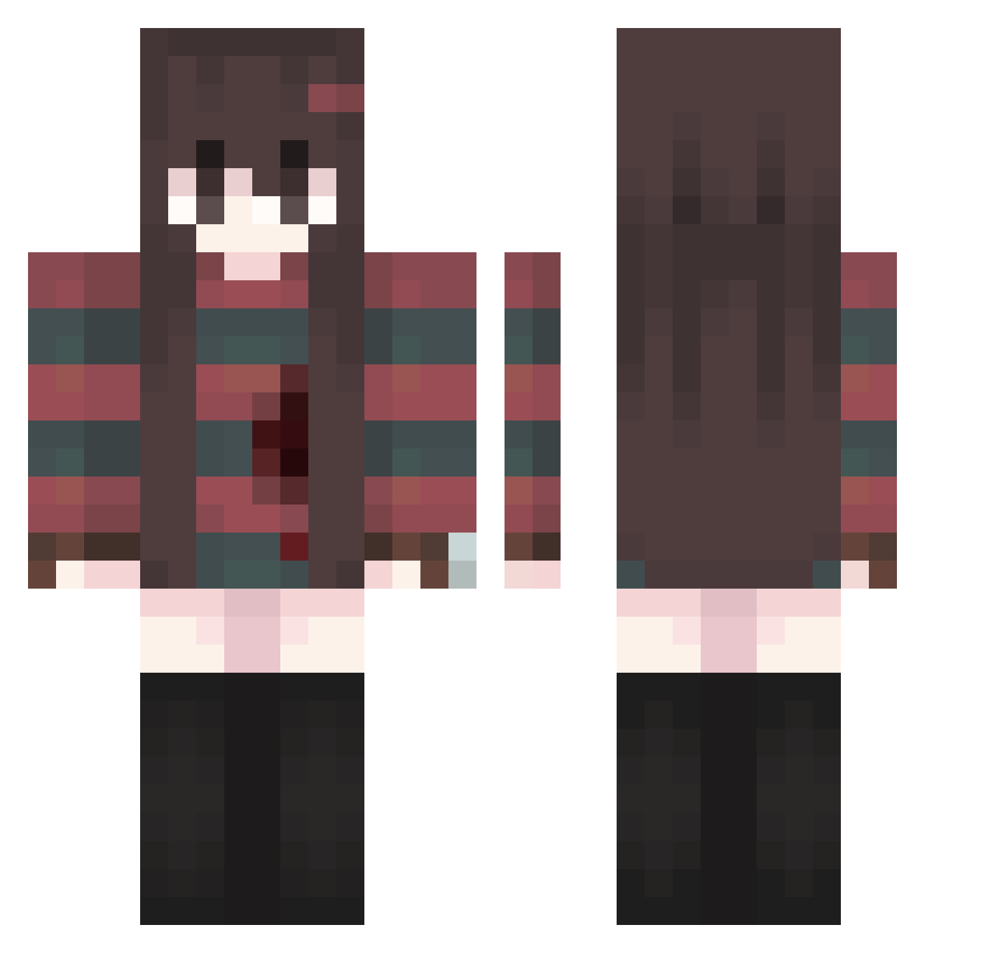 Lictus Minecraft skin, front and back view