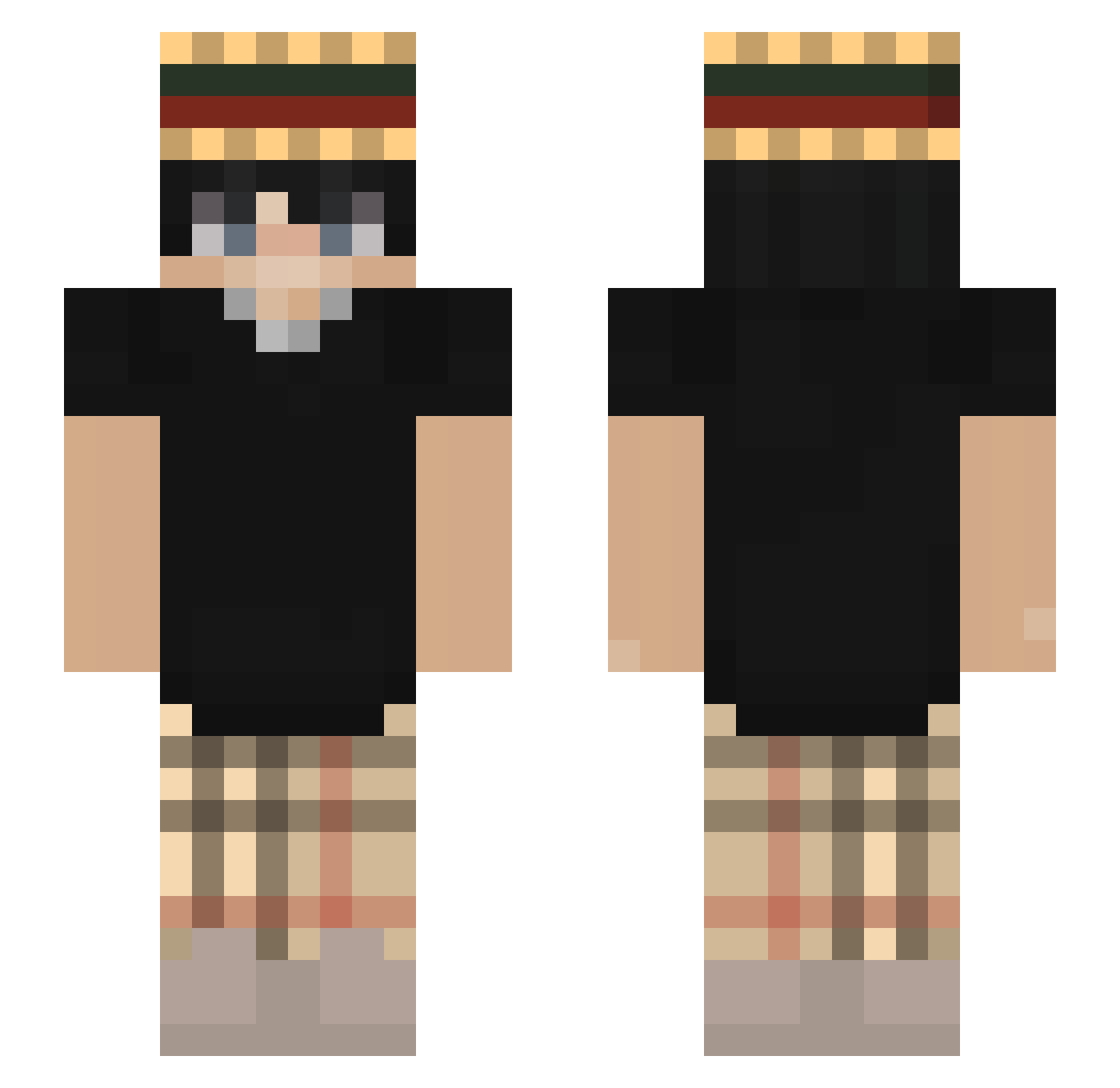ze3em Minecraft skin, front and back view