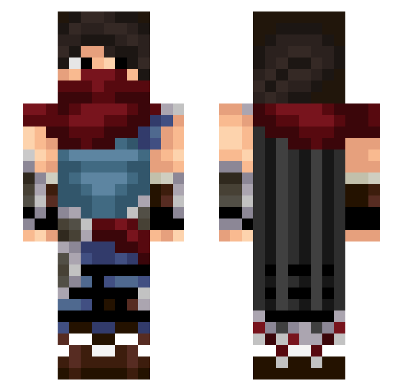Gonguinho_Gamer Minecraft skin, front and back view