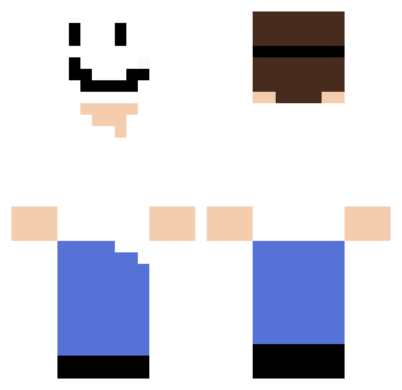 KrysiekPRO Minecraft skin, front and back view