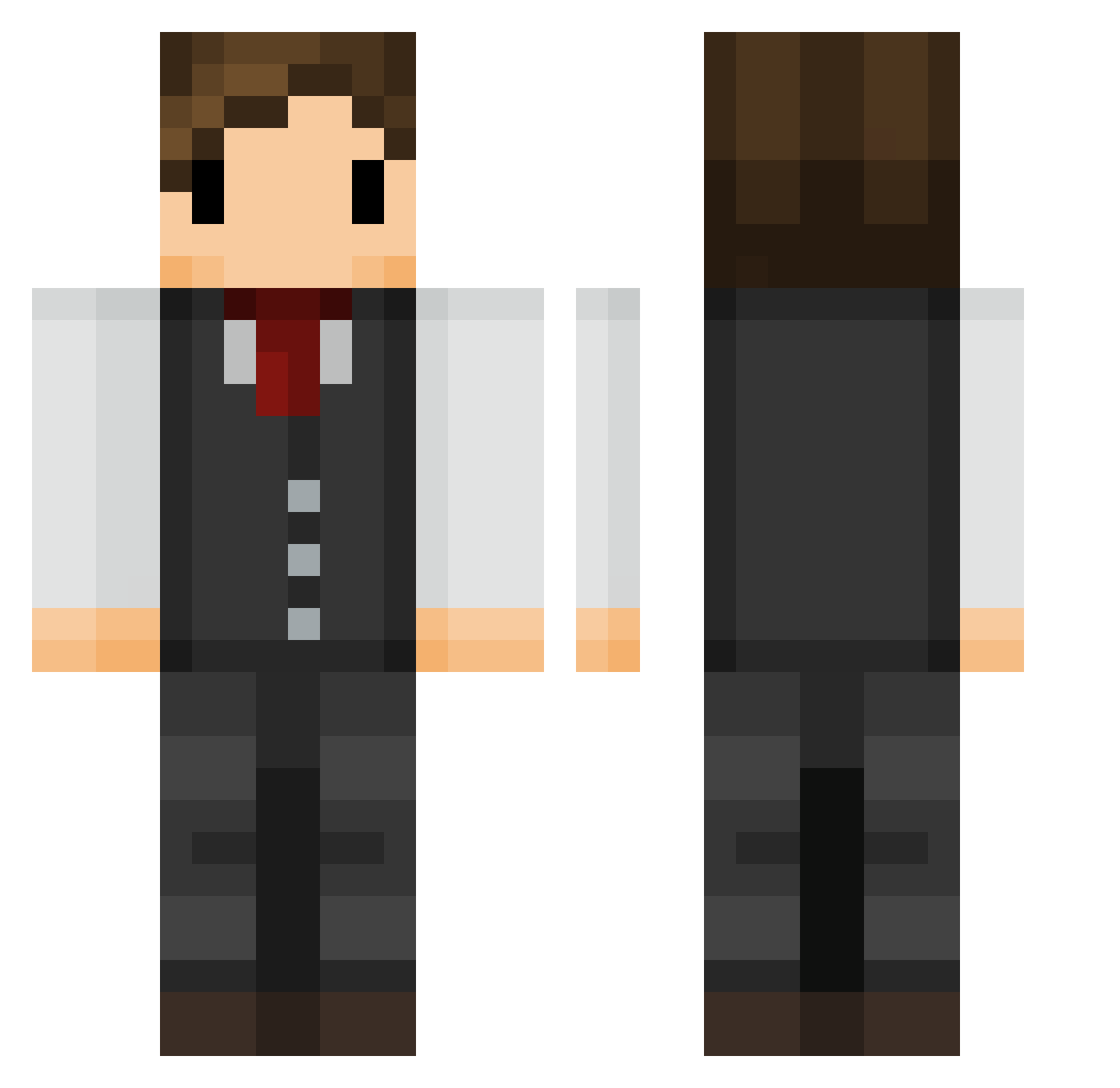 Spnt Minecraft skin, front and back view