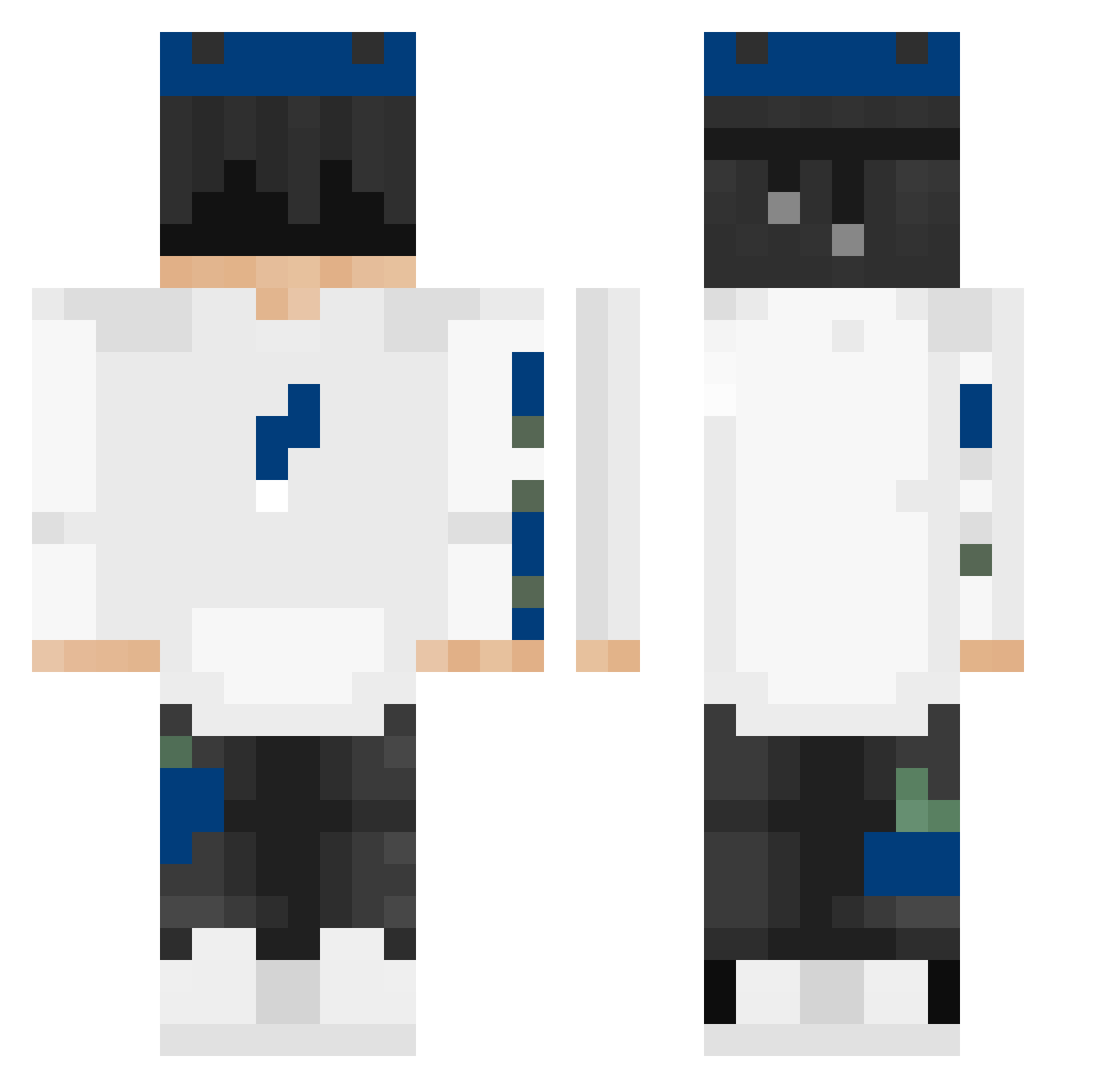ZaneTrax Minecraft skin, front and back view