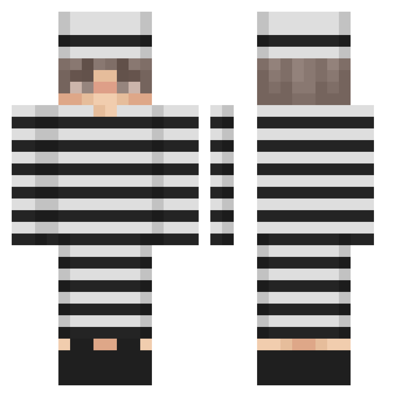 DrTacher Minecraft skin, front and back view