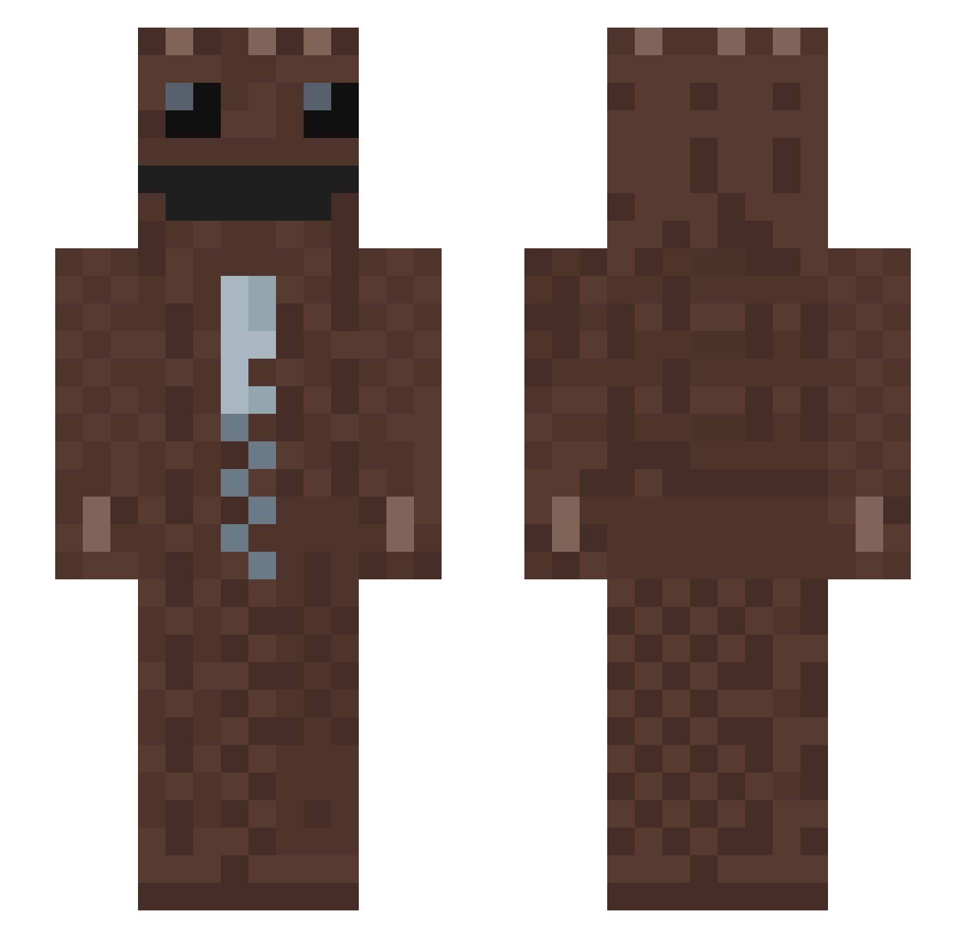 IOWAGAMERx Minecraft skin, front and back view