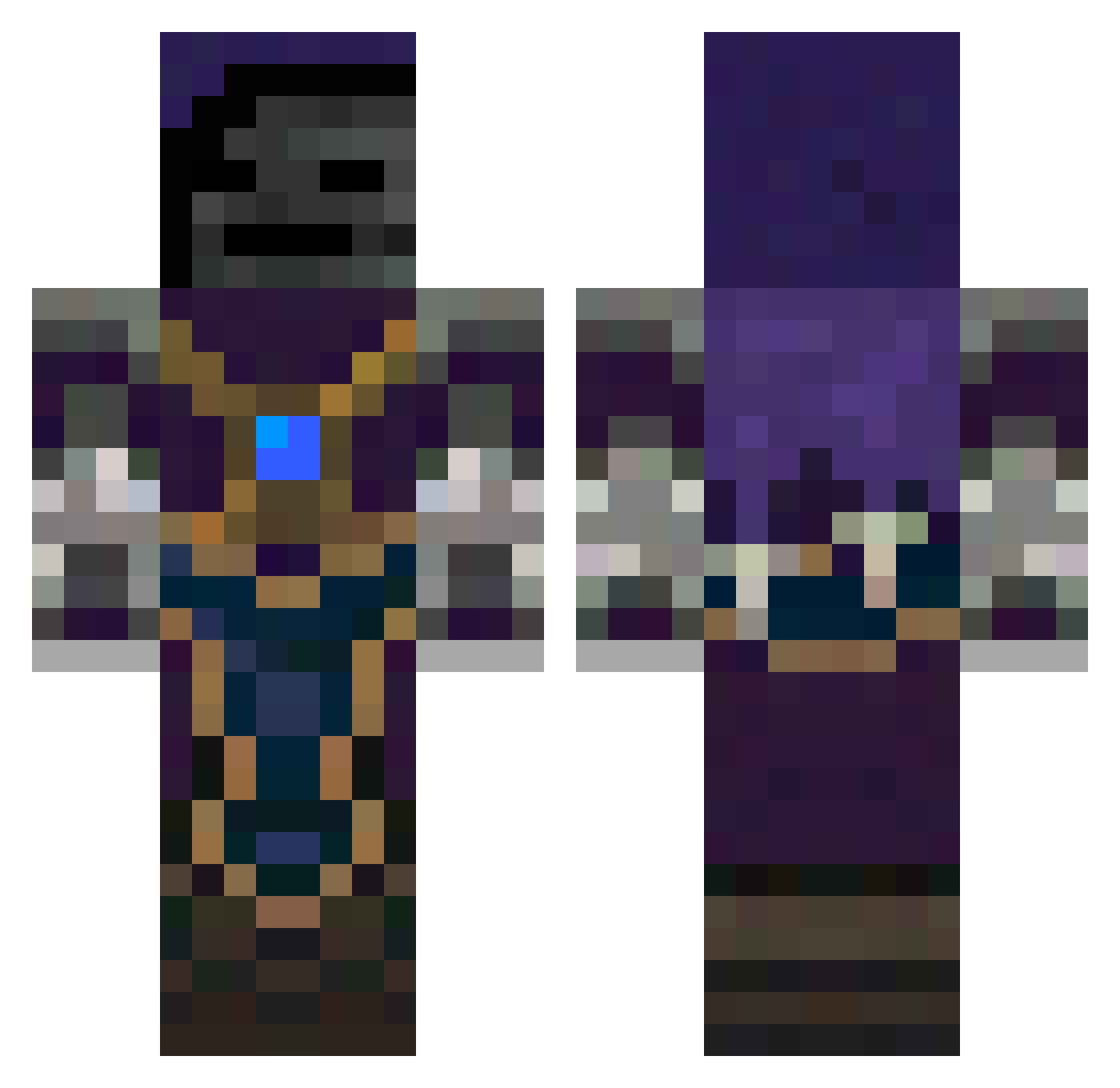 arborean Minecraft skin, front and back view