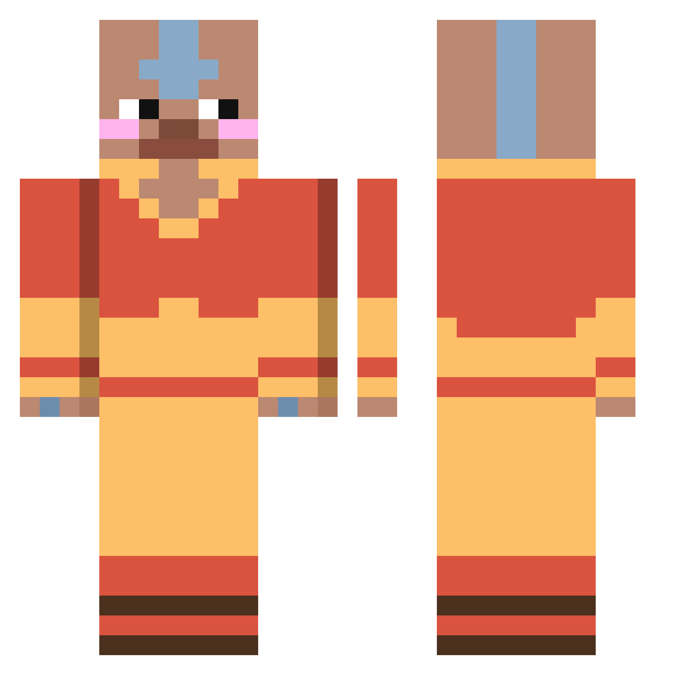 OlleBolle8 Minecraft skin, front and back view
