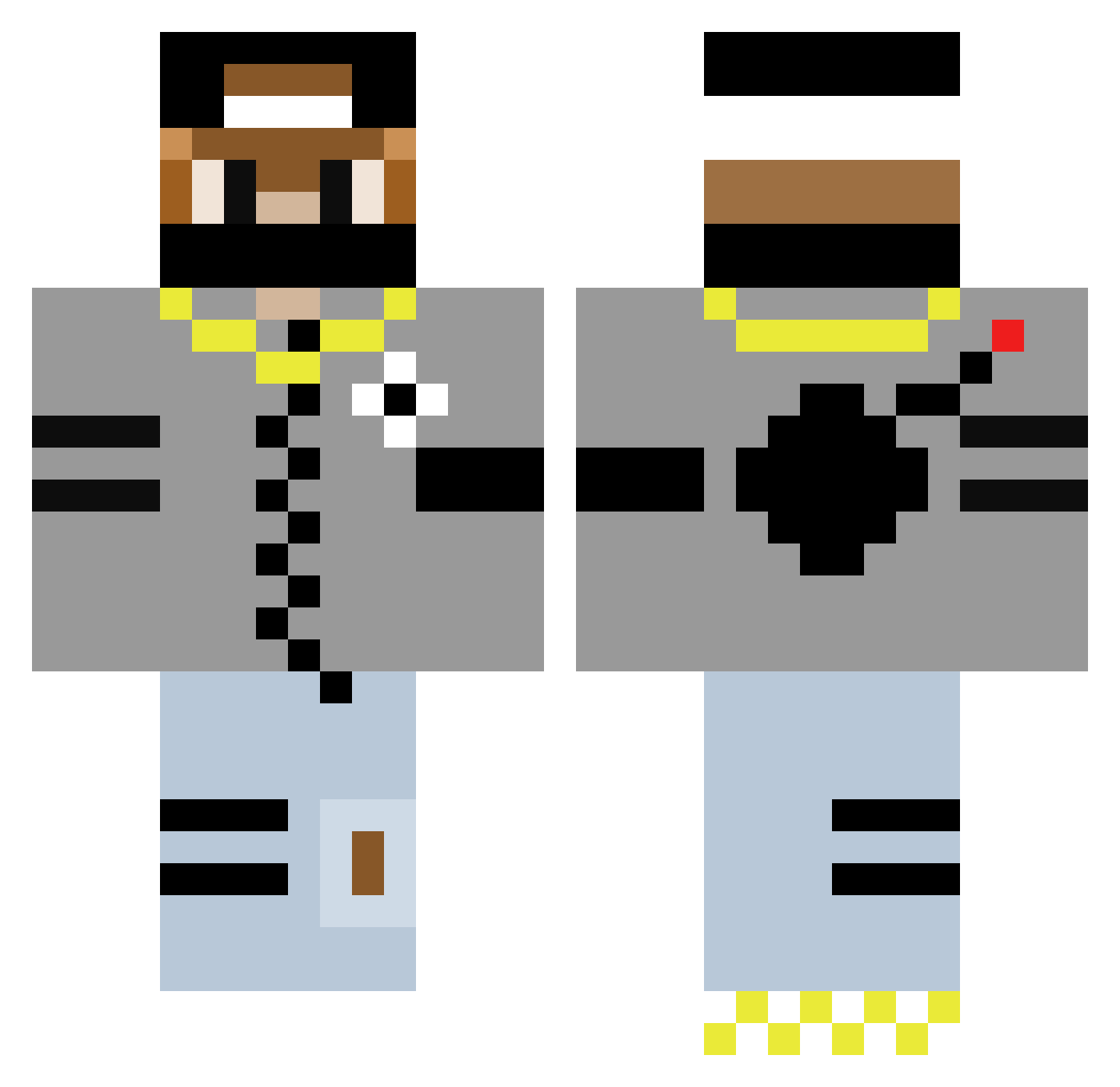 Georgeluck Minecraft skin, front and back view