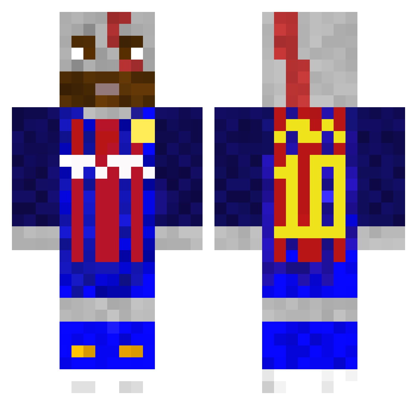Gyarik Minecraft skin, front and back view