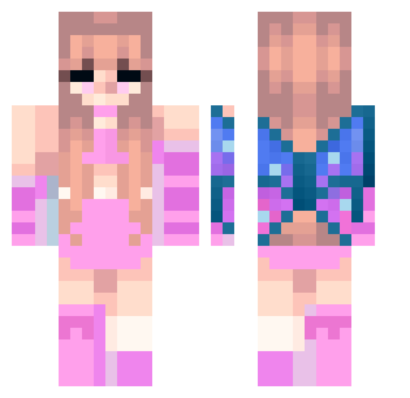 HanielHB Minecraft skin, front and back view