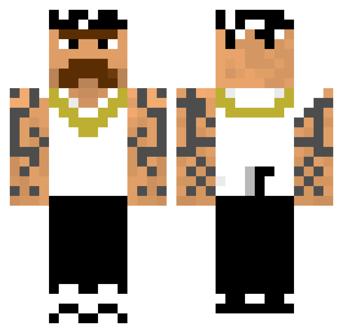 LostOnTheArk Minecraft skin, front and back view