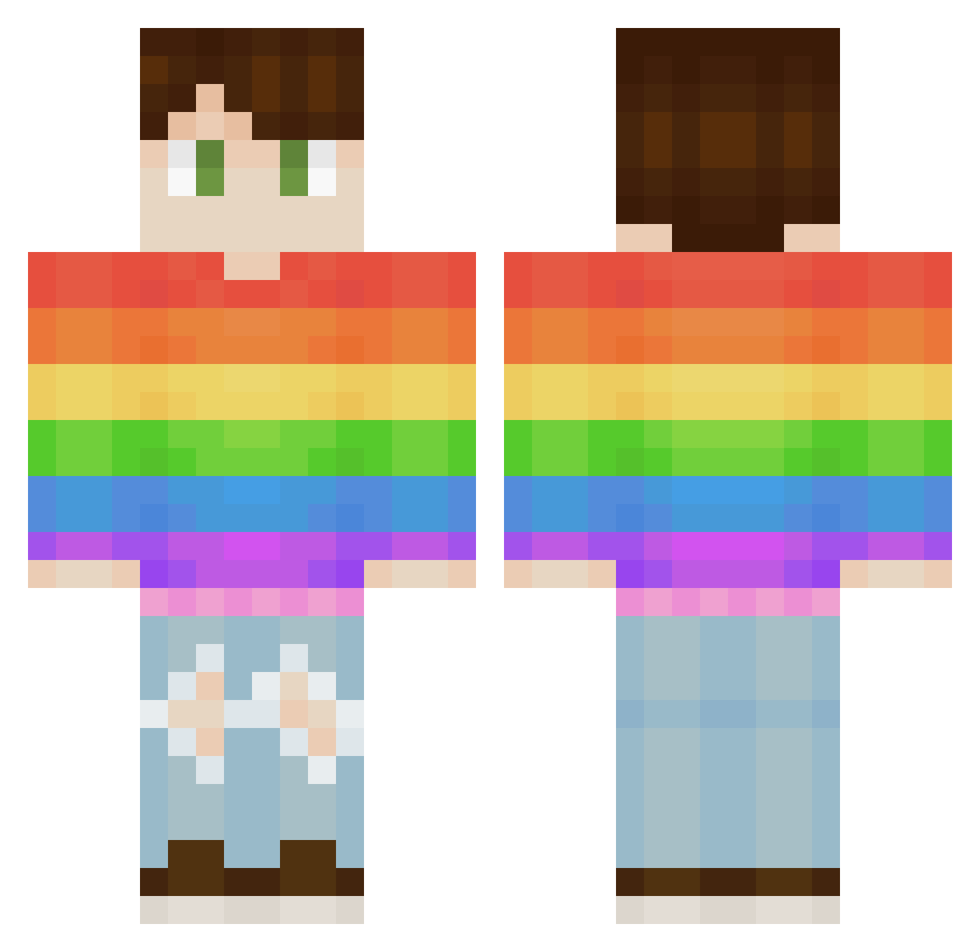 Suranvictor Minecraft skin, front and back view