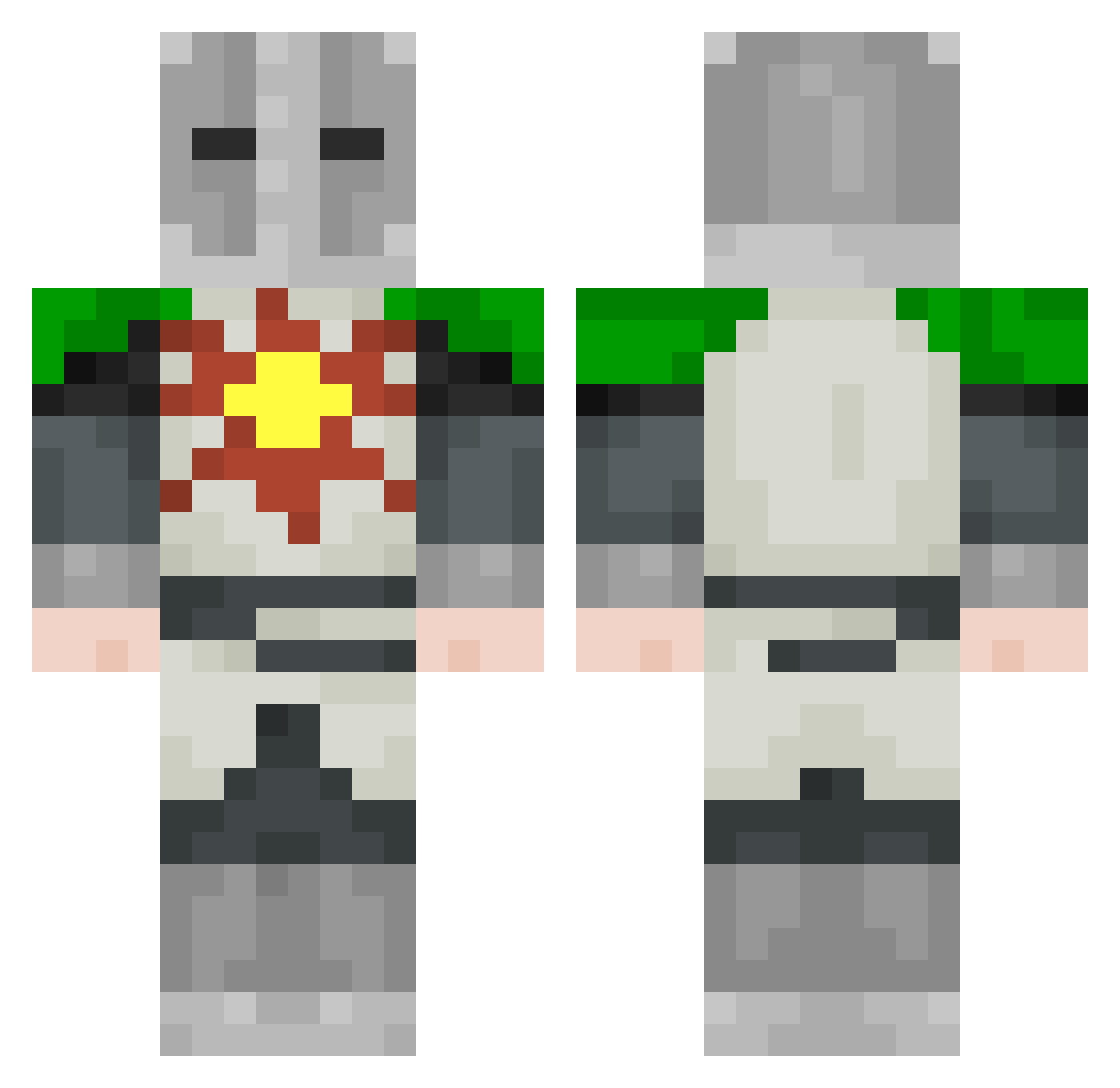 SlappSoldat Minecraft skin, front and back view