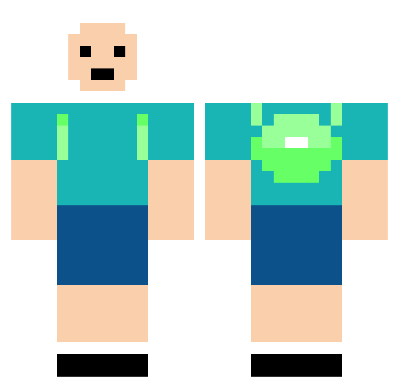 drudgery Minecraft skin, front and back view
