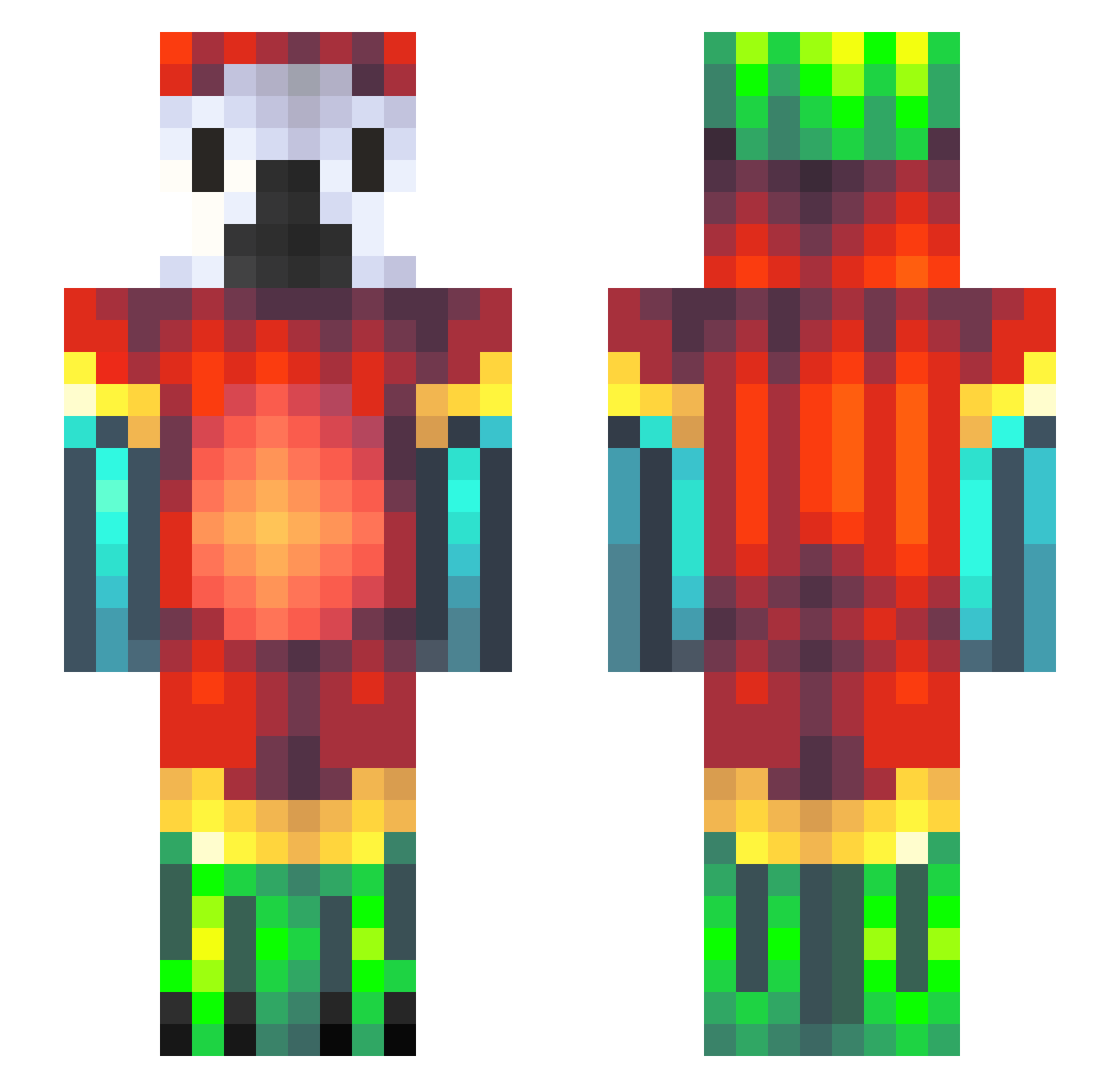 MrGufik Minecraft skin, front and back view