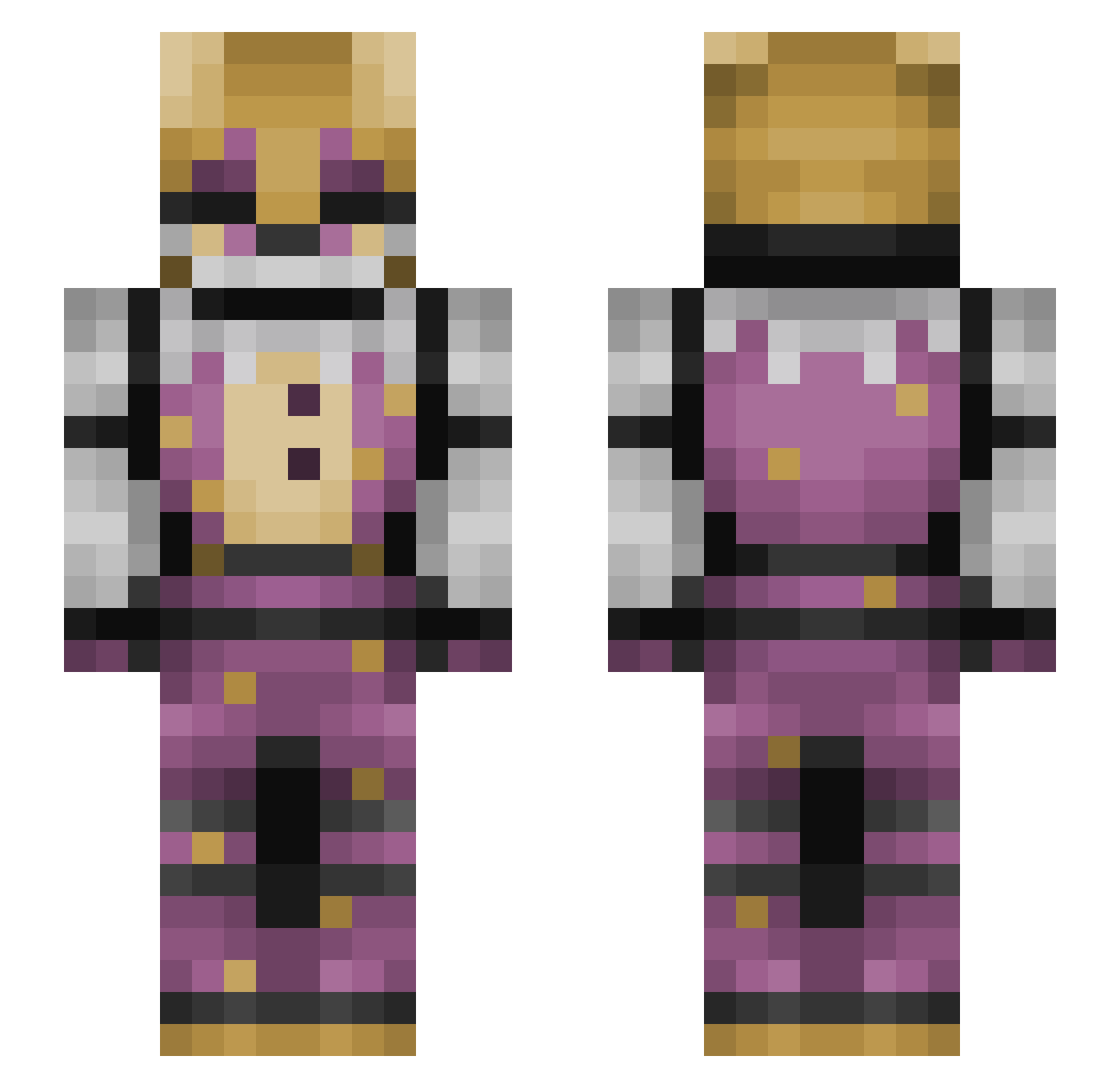 JadeAceYosObii Minecraft skin, front and back view
