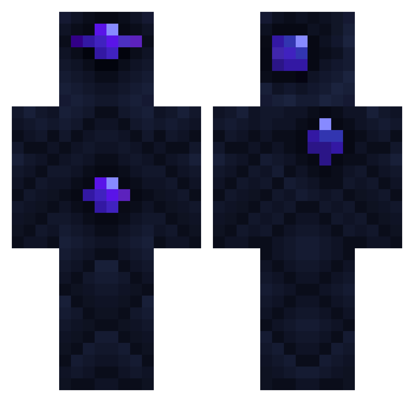 ZirEye Minecraft skin, front and back view