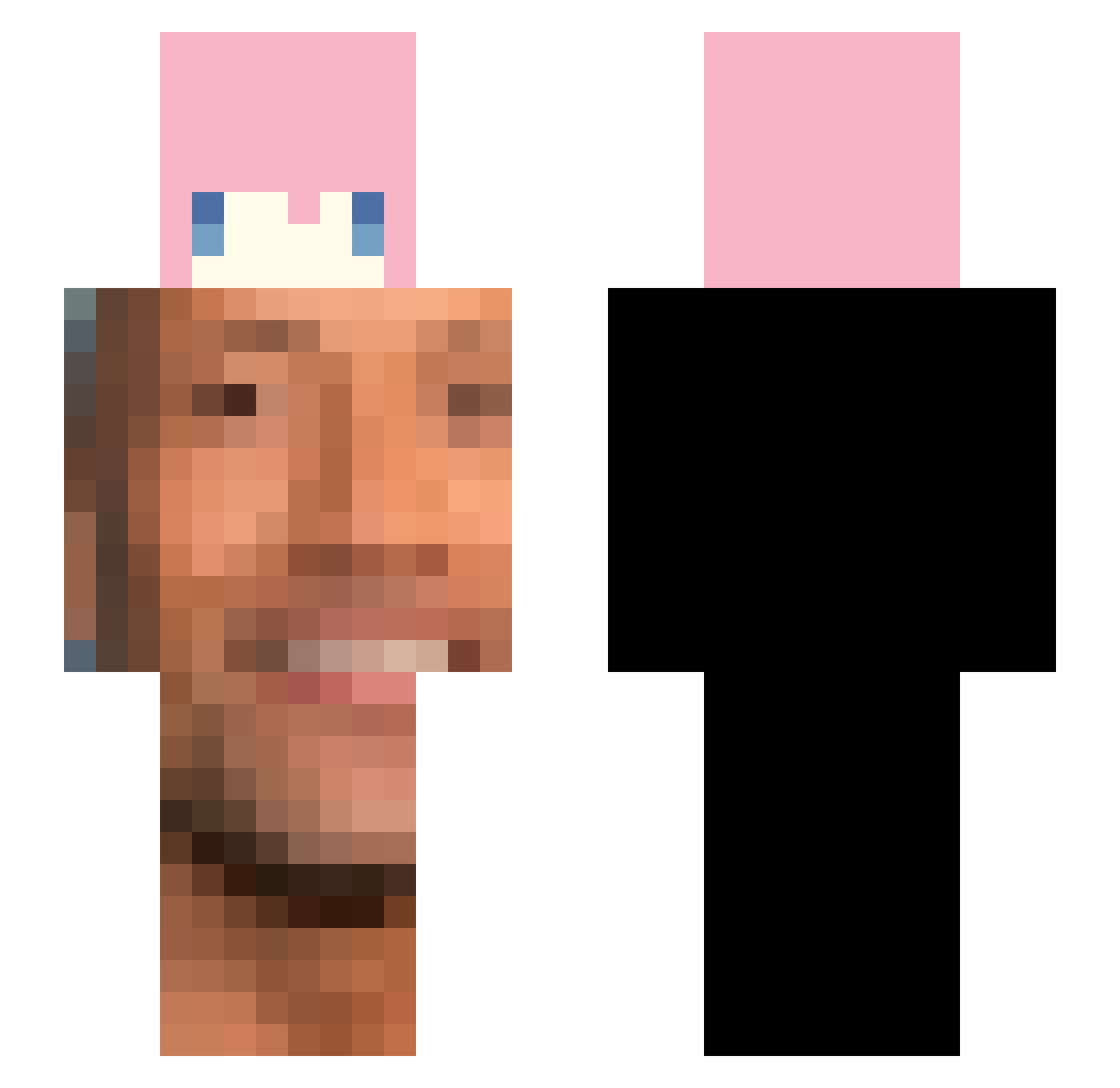 NamThanVuotKho Minecraft skin, front and back view