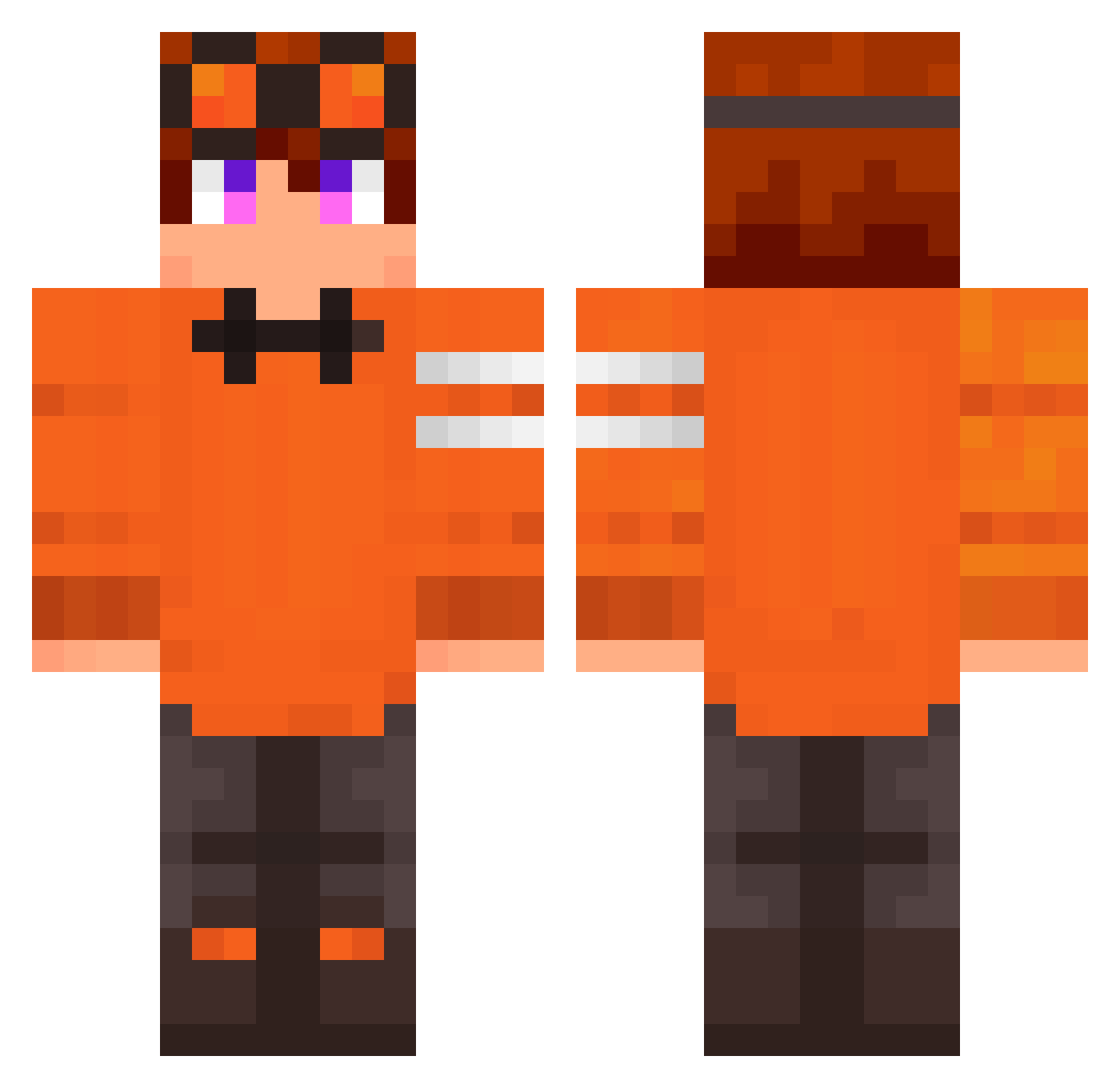 RandamTuga Minecraft skin, front and back view