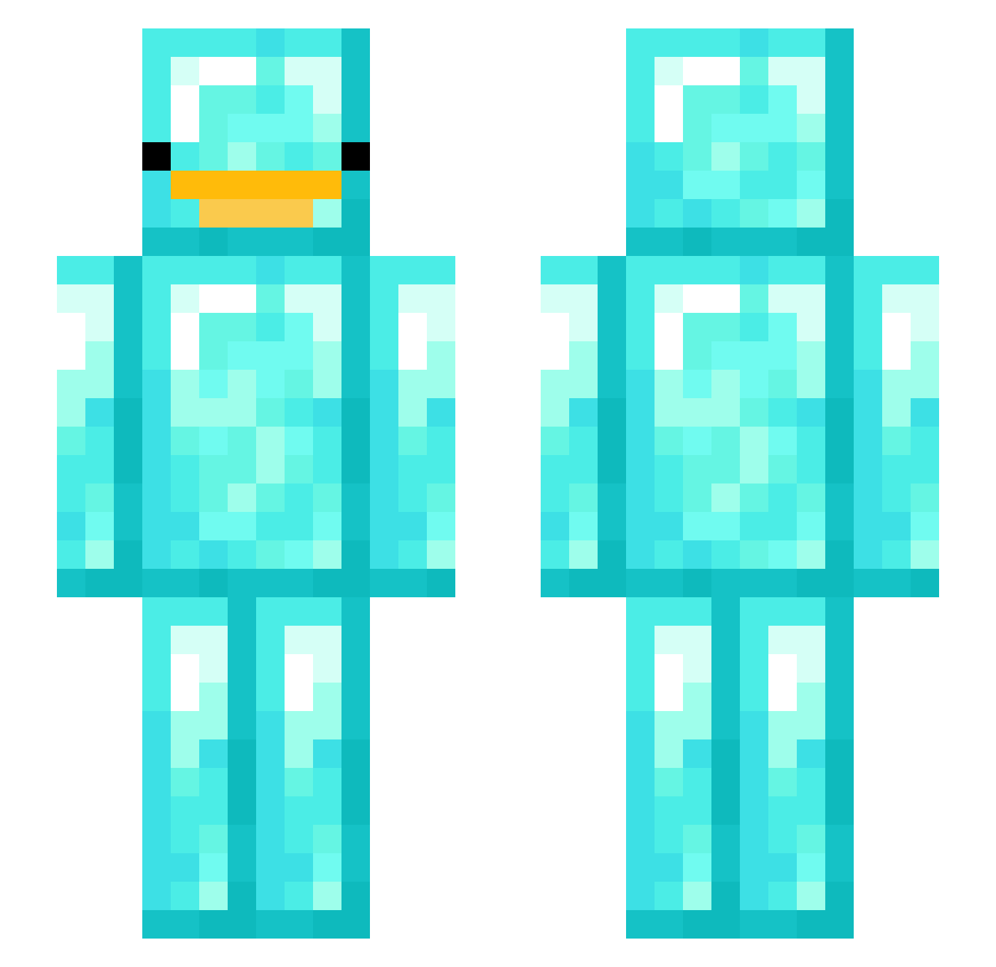 adhsontop Minecraft skin, front and back view