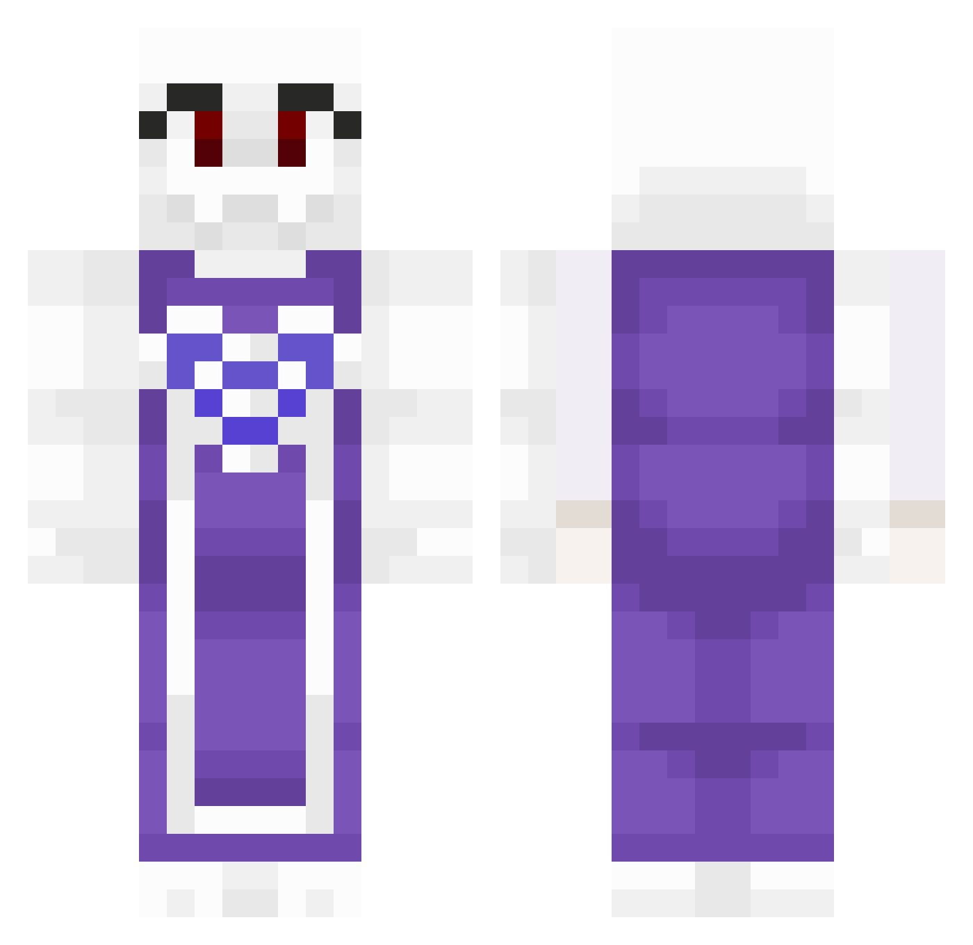GhostyGump Minecraft skin, front and back view