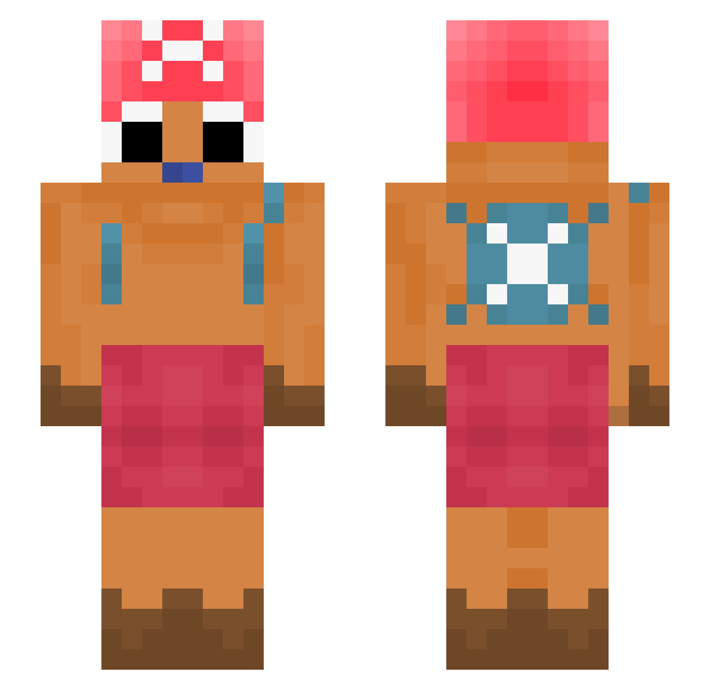 SharpSouI Minecraft skin, front and back view