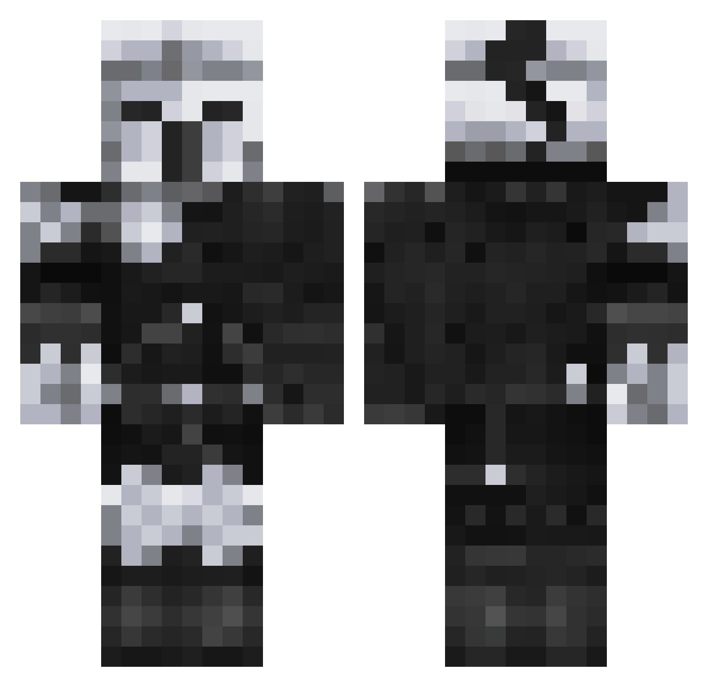 LPMG Minecraft skin, front and back view