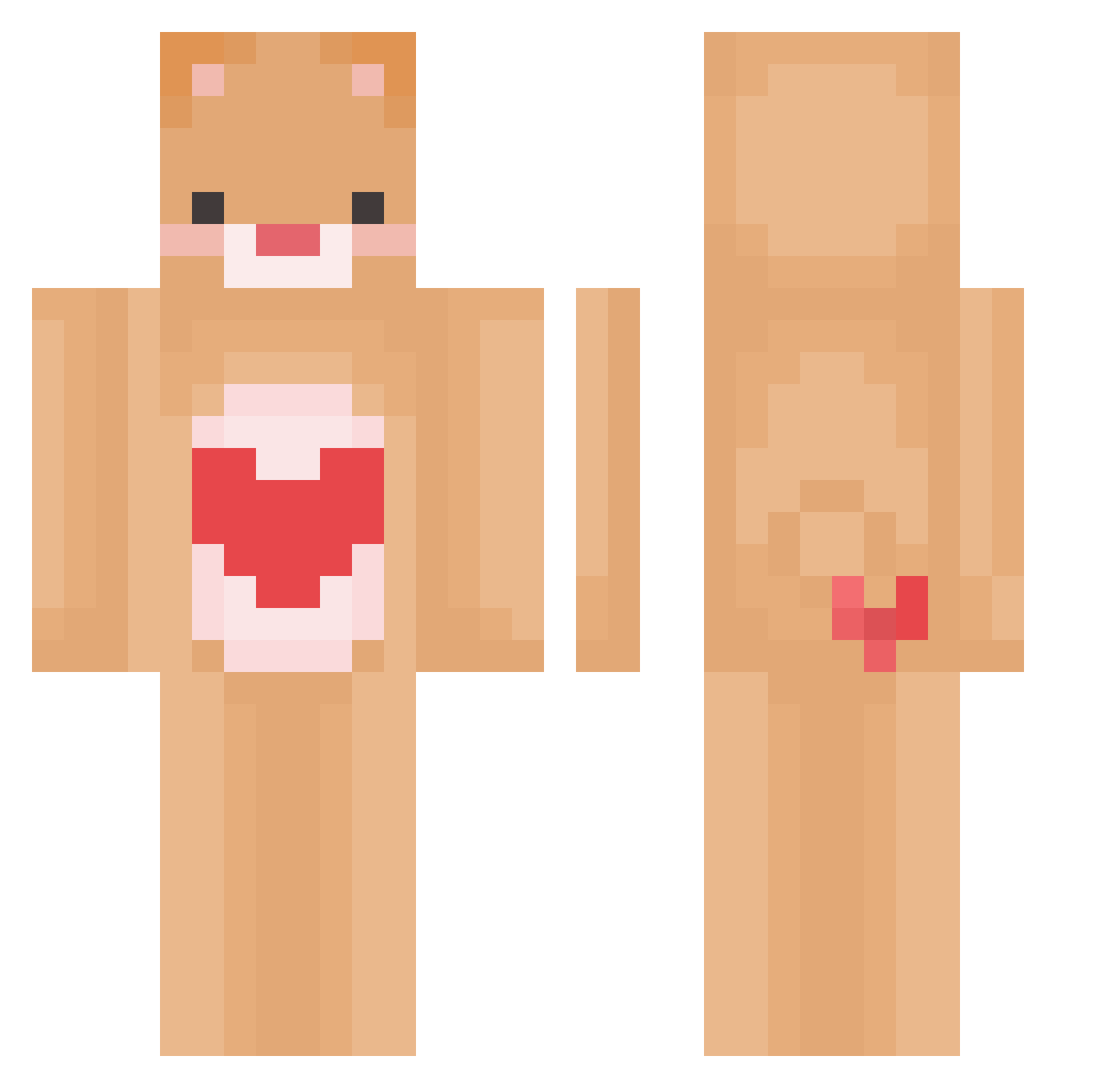 crinklebon Minecraft skin, front and back view