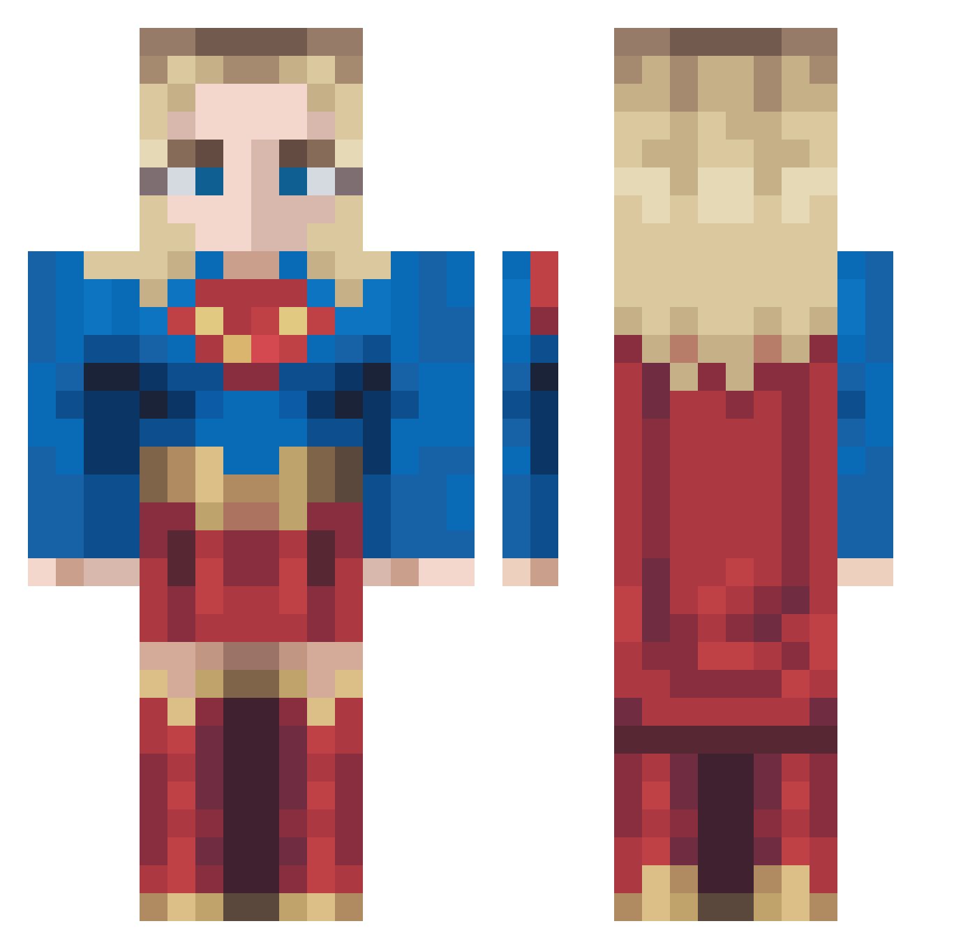 Alrakia Minecraft skin, front and back view