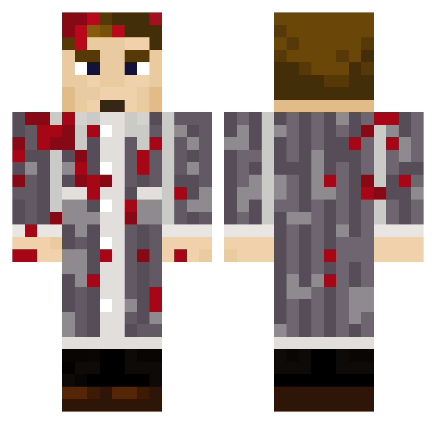 snokabo Minecraft skin, front and back view