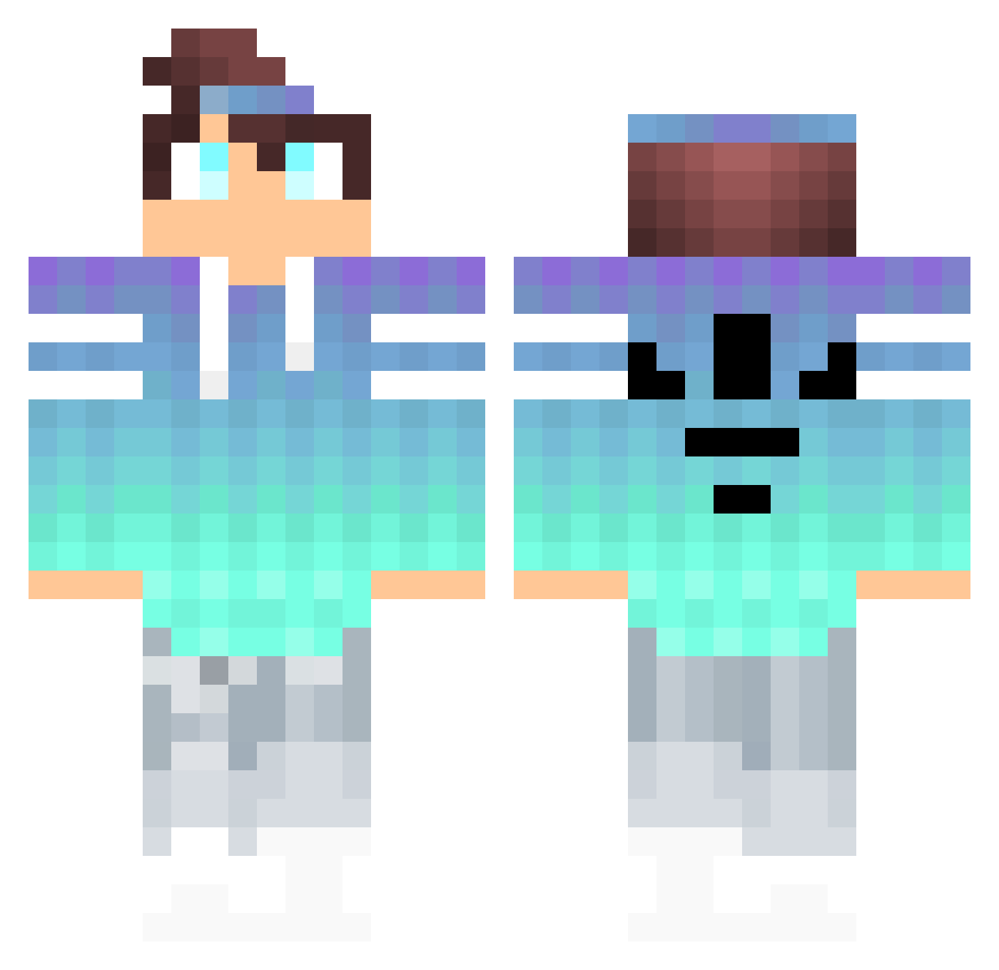 DippingRabs Minecraft skin, front and back view