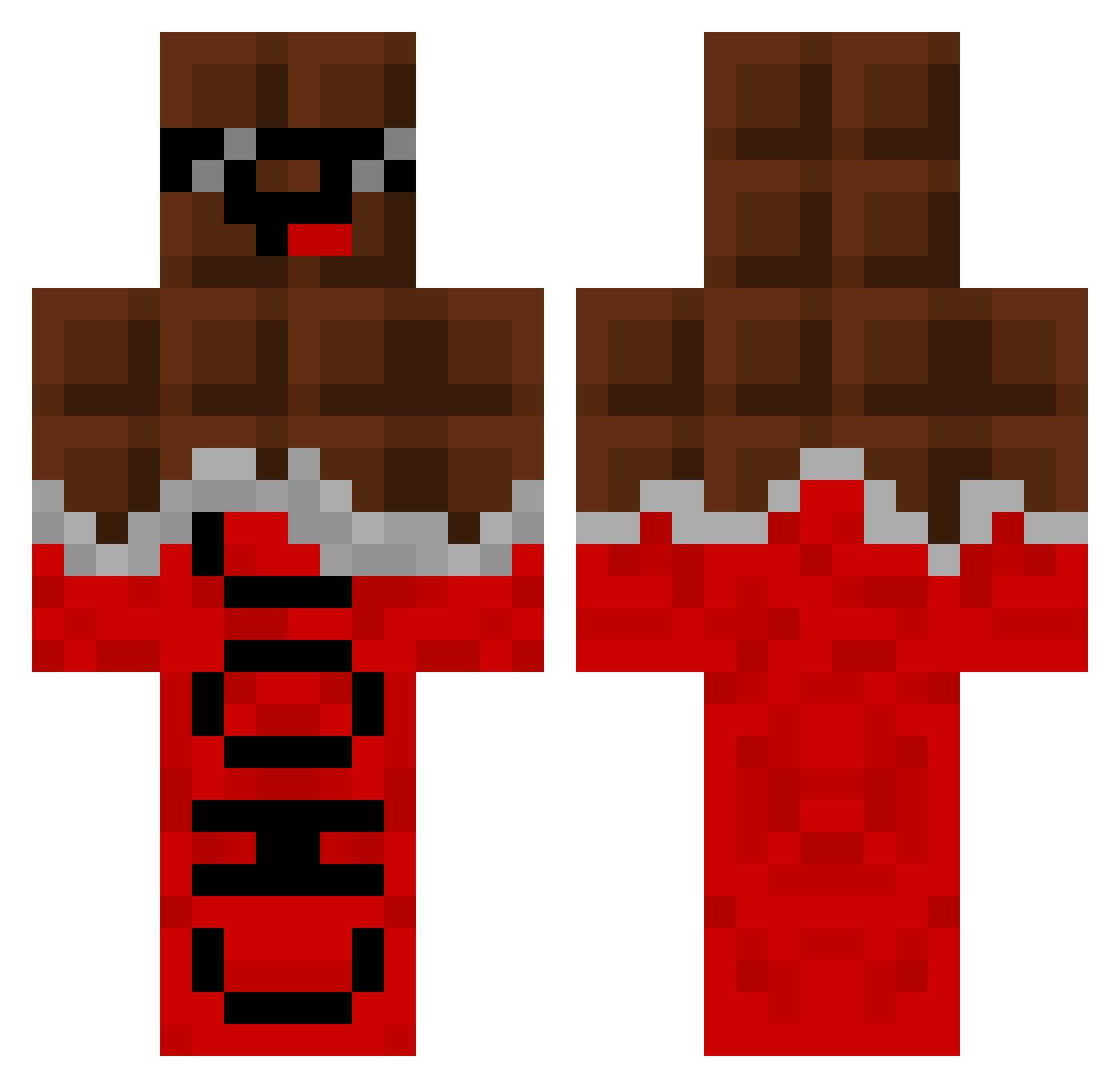 PlayboiPrime Minecraft skin, front and back view