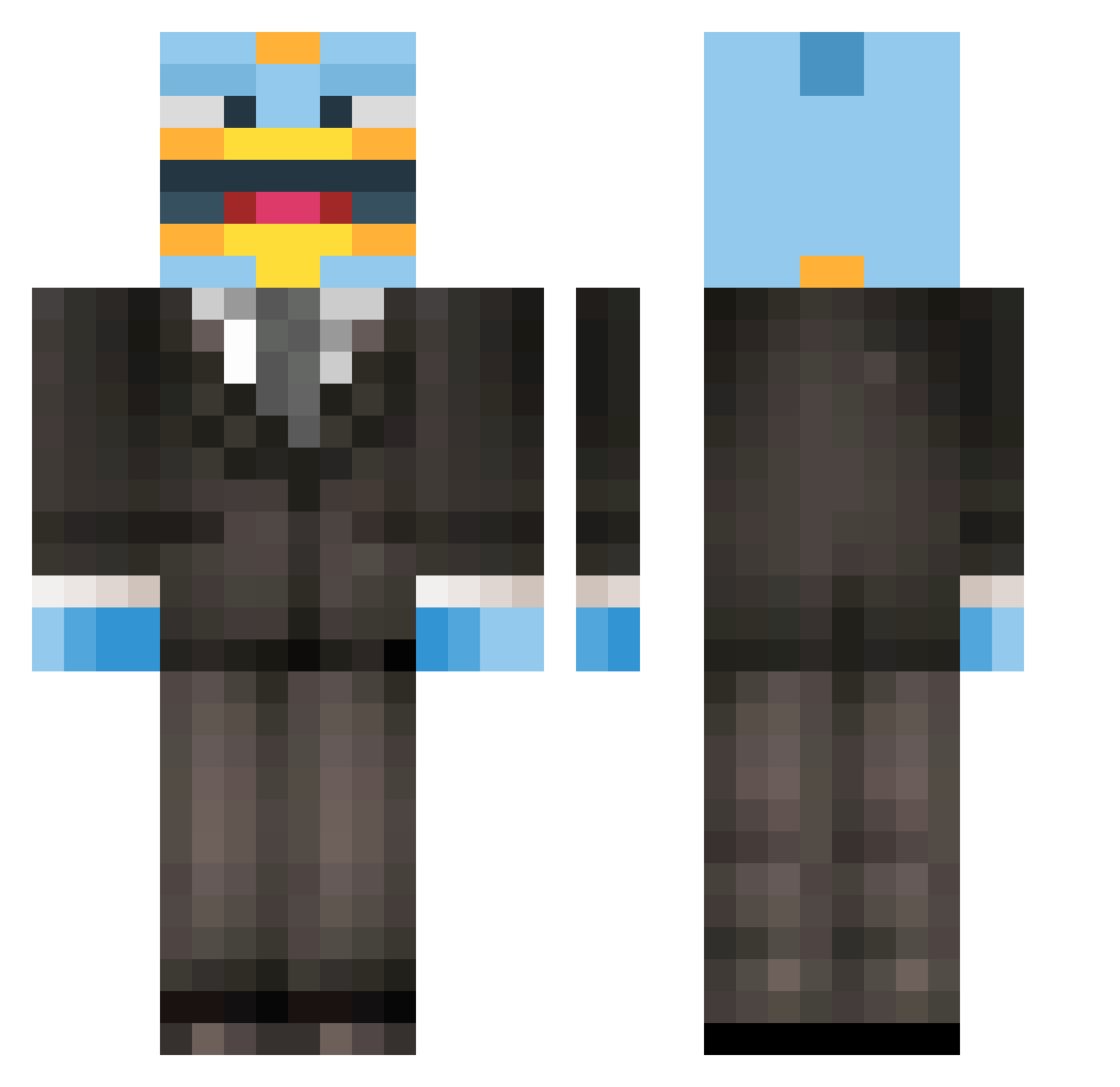 Business_Fisch Minecraft skin, front and back view