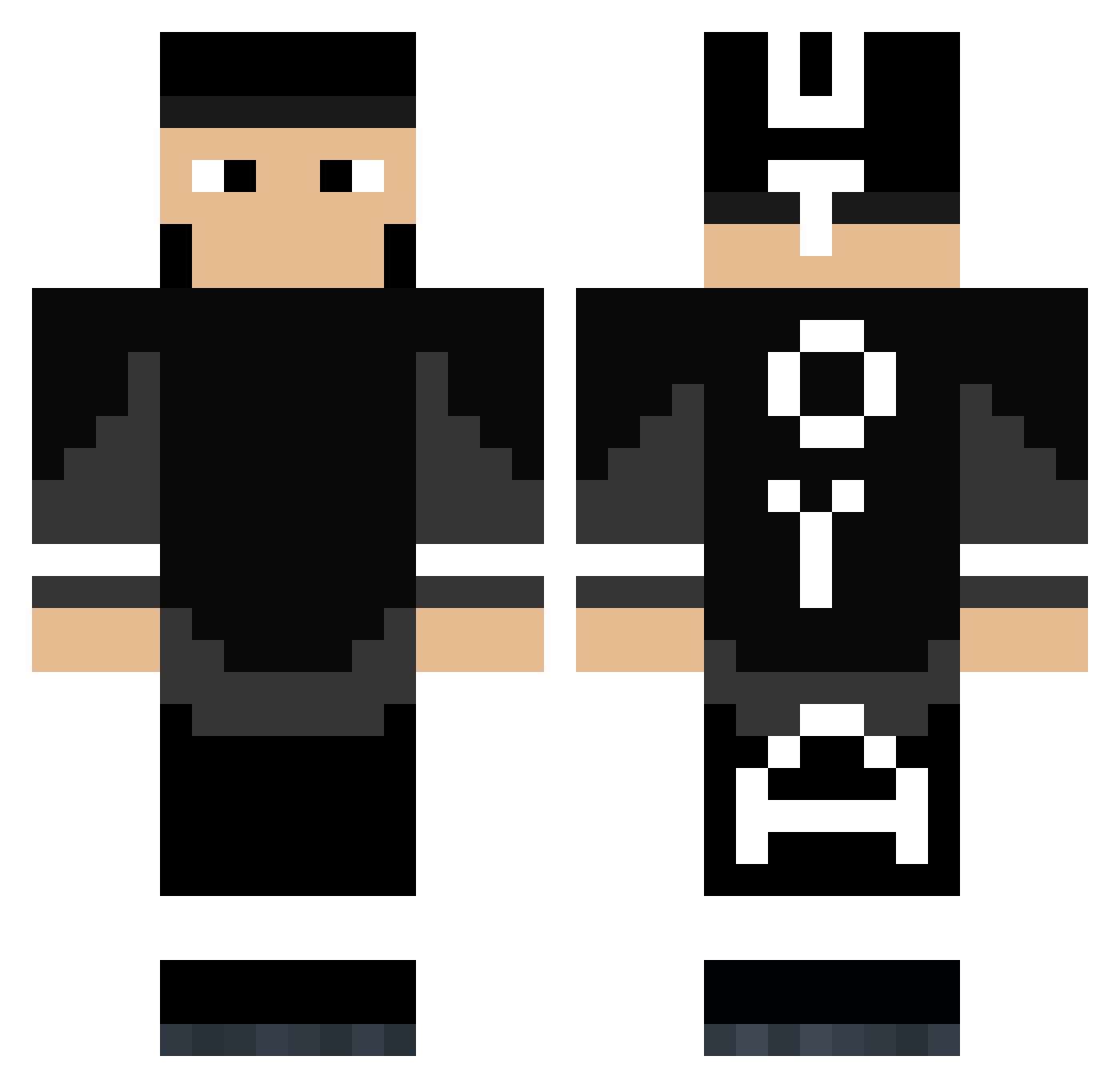 KrysMoYT Minecraft skin, front and back view