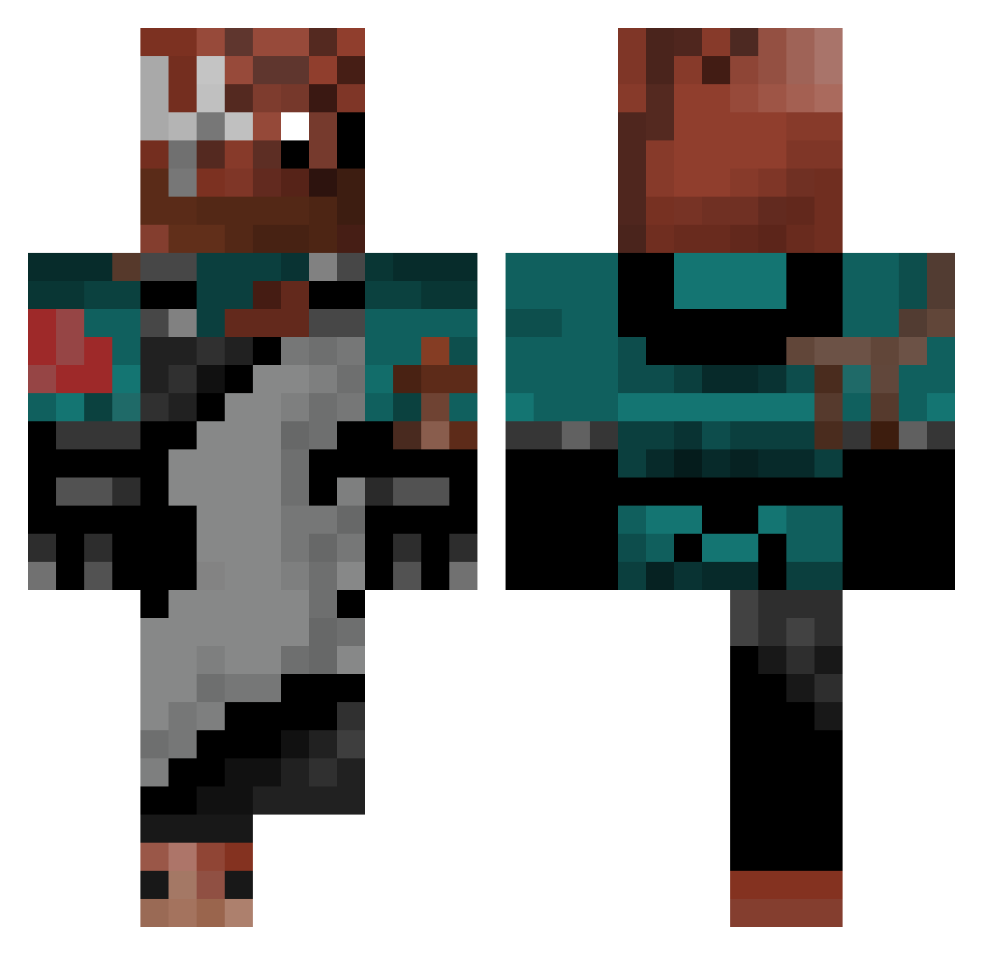 Qwertyguy65 Minecraft skin, front and back view