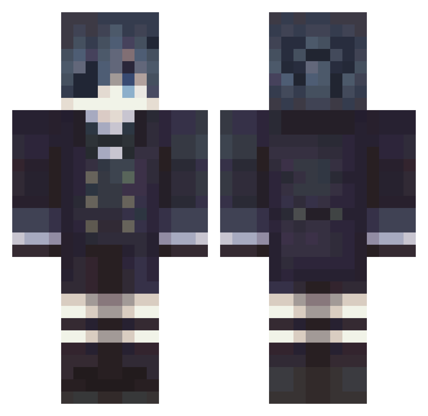 qlein Minecraft skin, front and back view