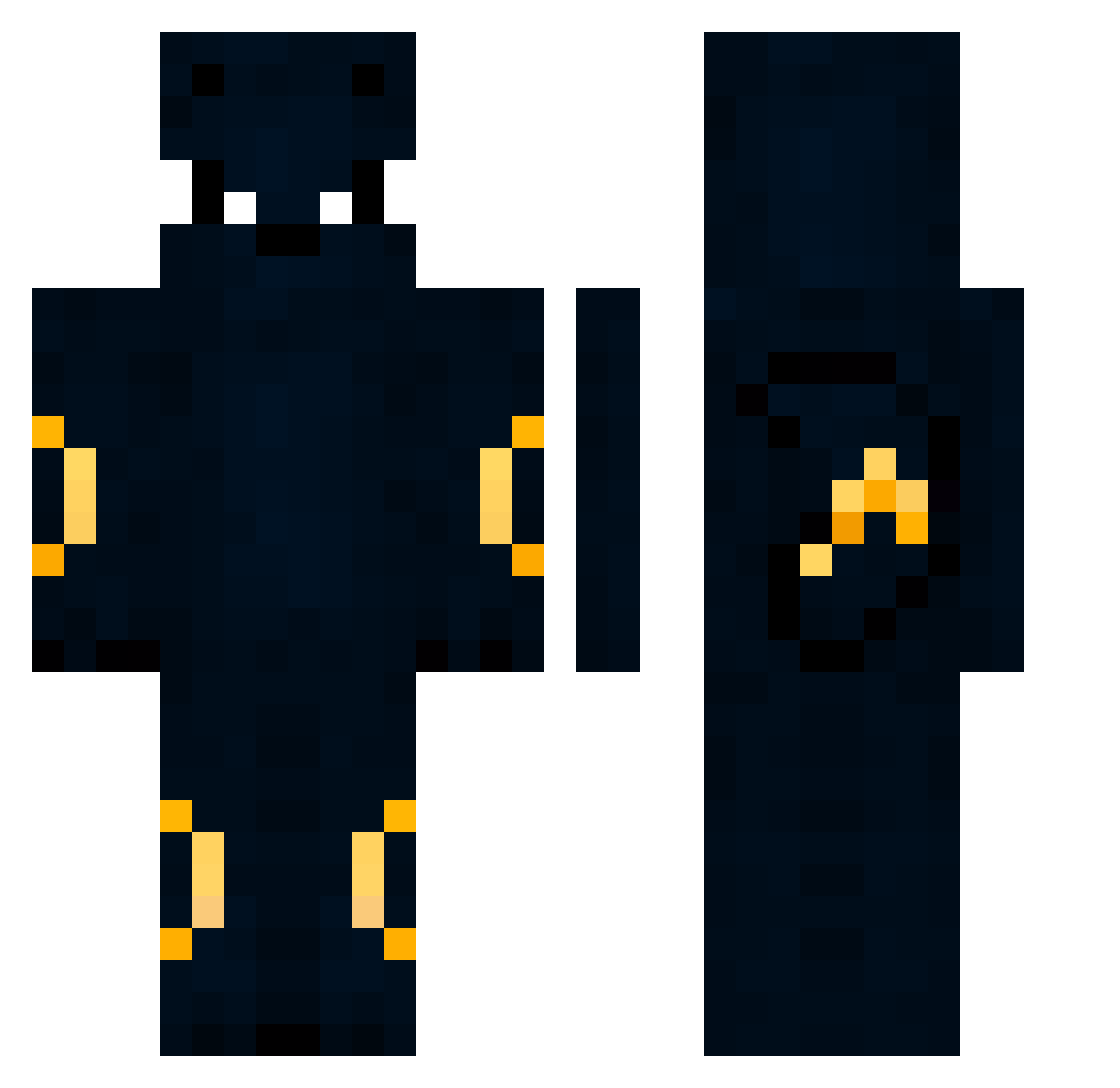 Sensitivity Minecraft skin, front and back view