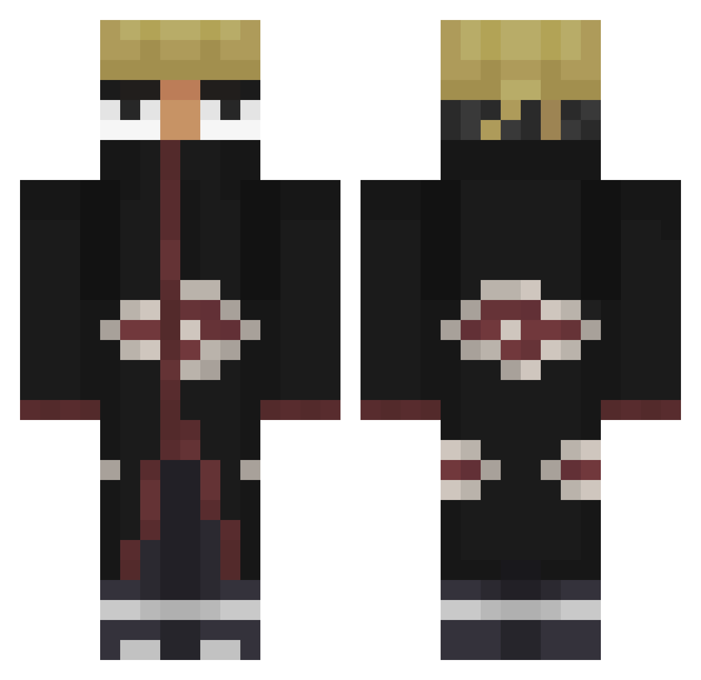 Ninjasimba Minecraft skin, front and back view