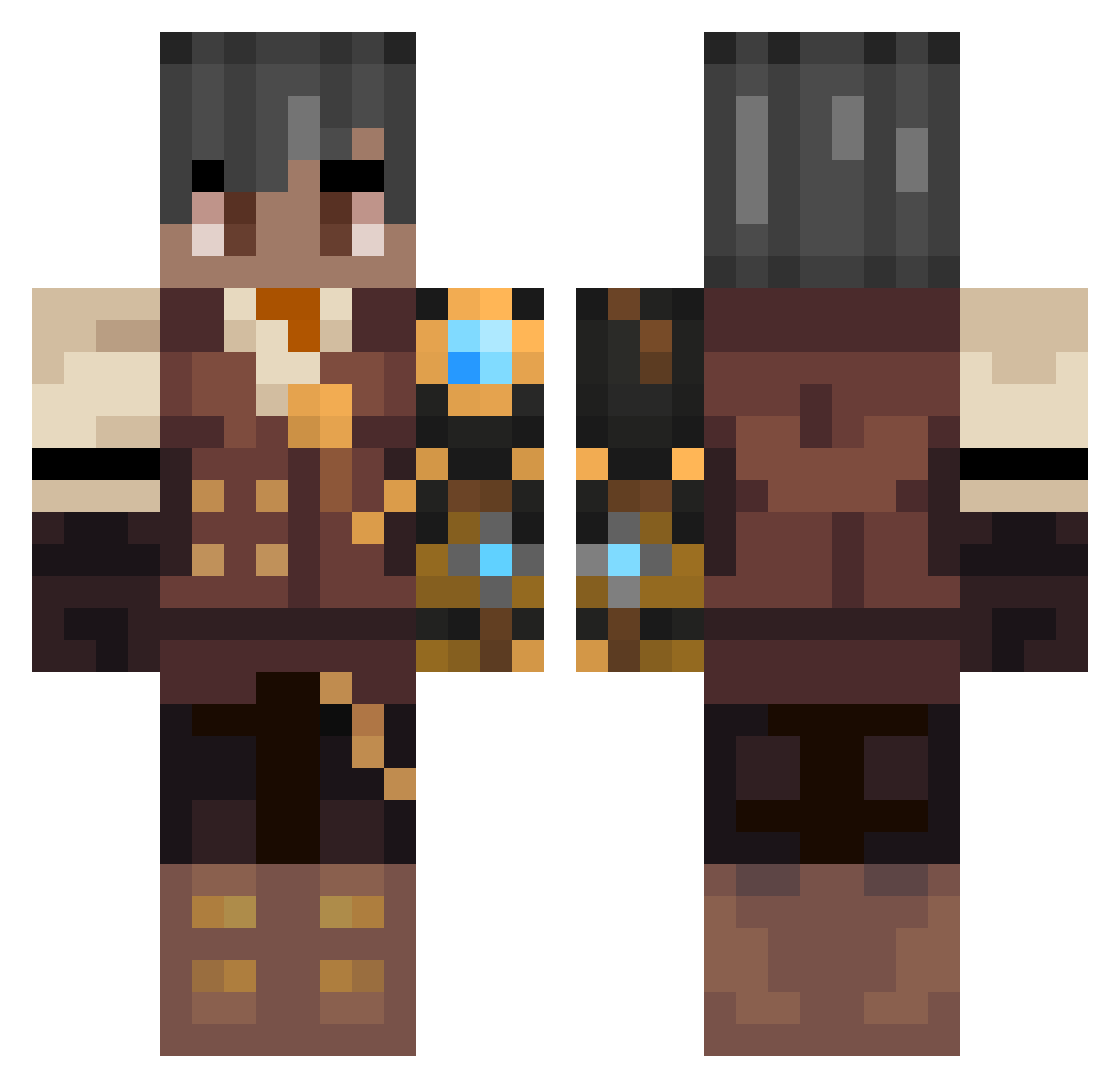 Crys_tal Minecraft skin, front and back view