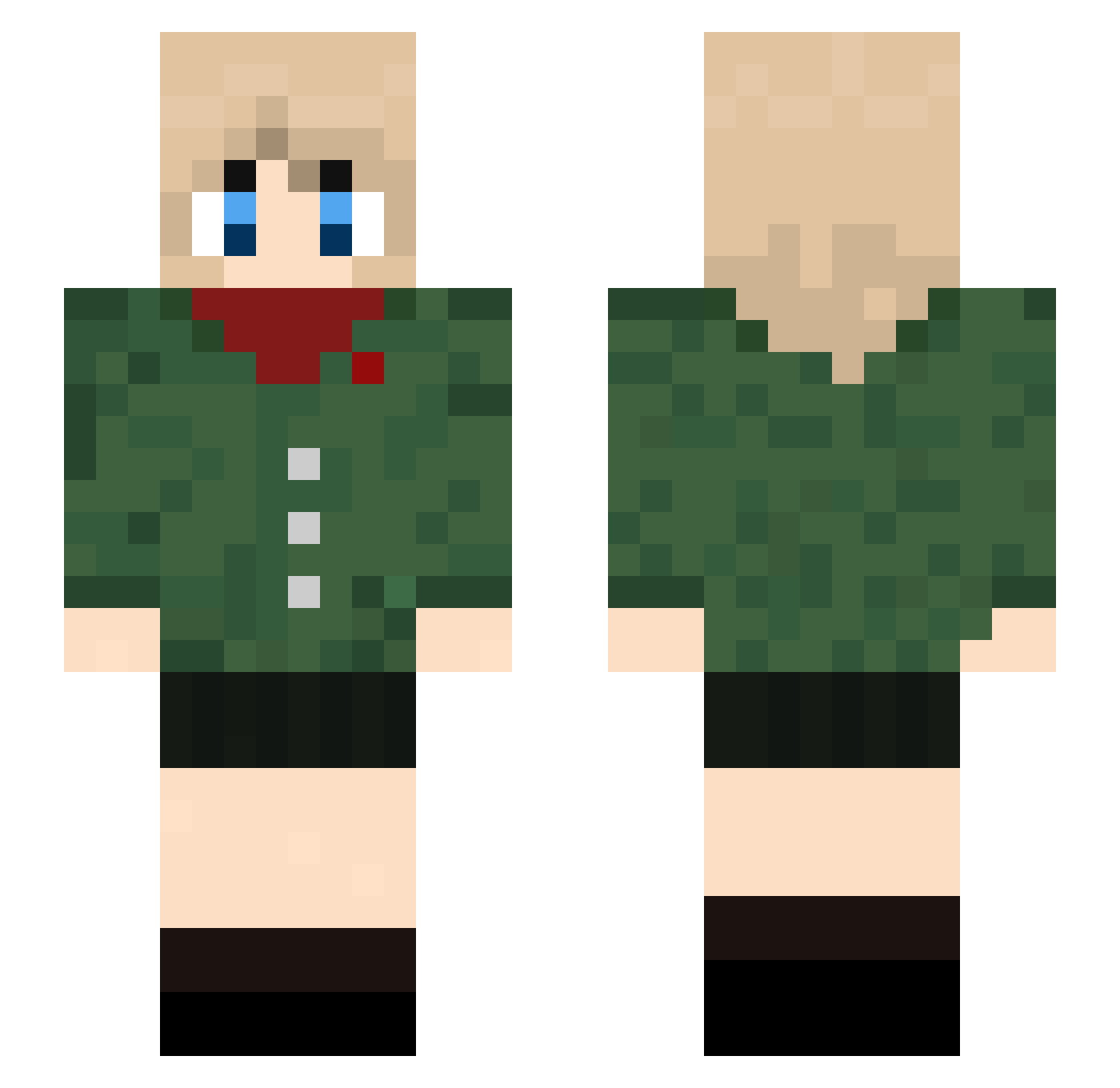 Blattaria Minecraft skin, front and back view
