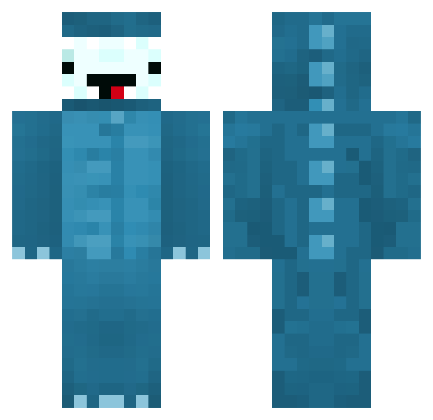 Bennosaurus Minecraft skin, front and back view
