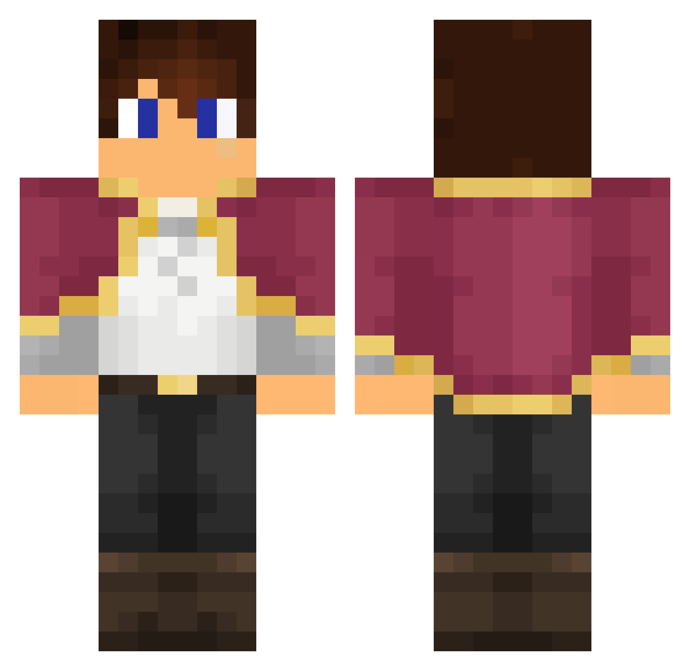 Drigon Minecraft skin, front and back view