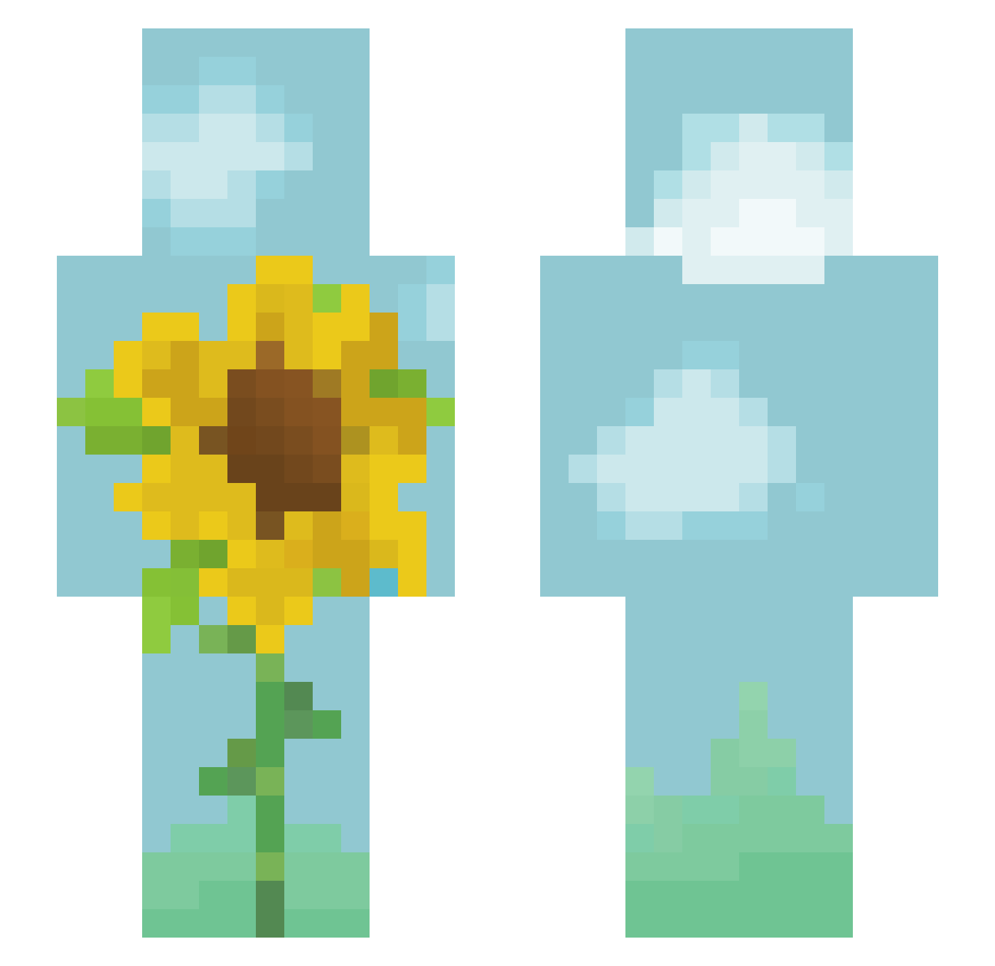 _Decays Minecraft skin, front and back view