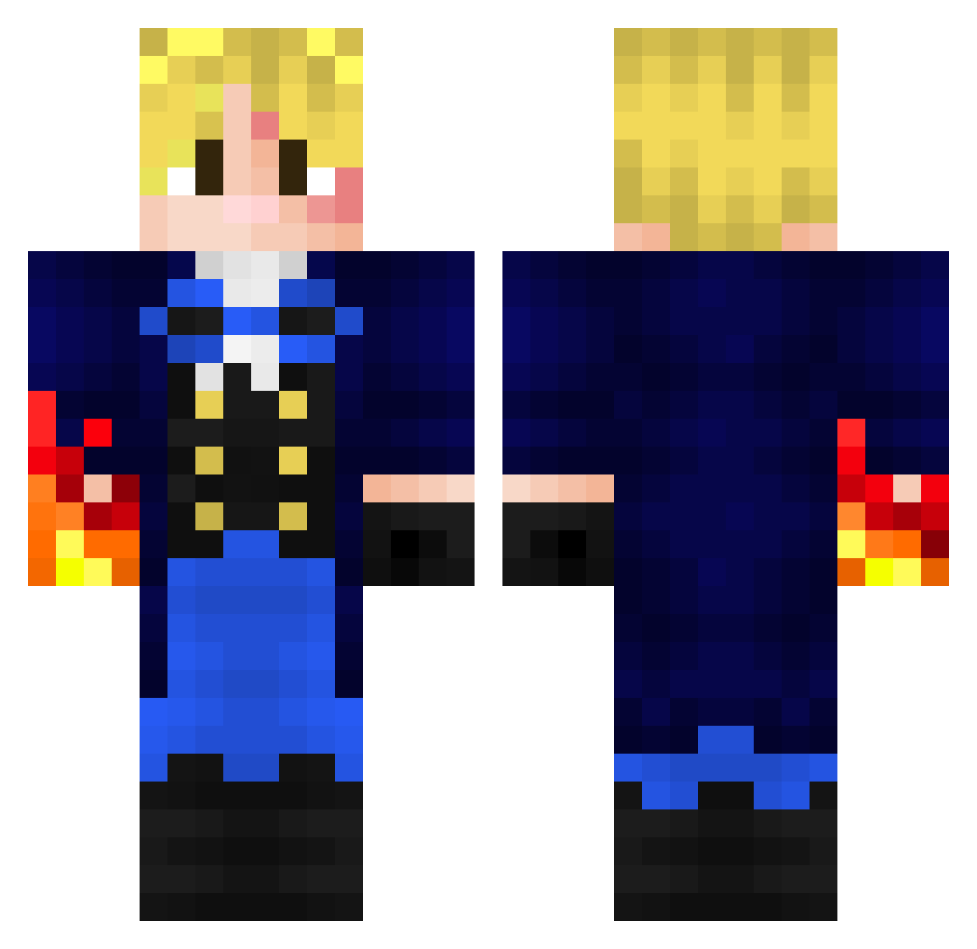 Revolutionary Minecraft skin, front and back view