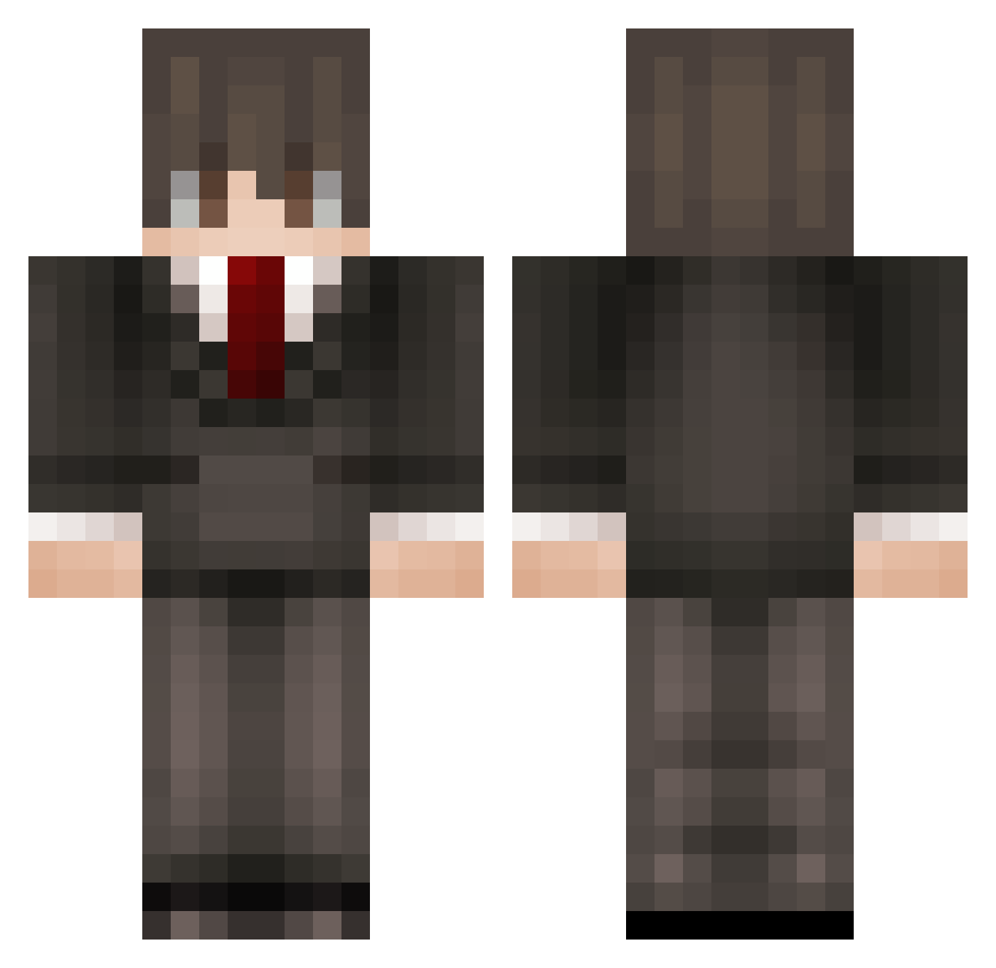 Radiothek Minecraft skin, front and back view