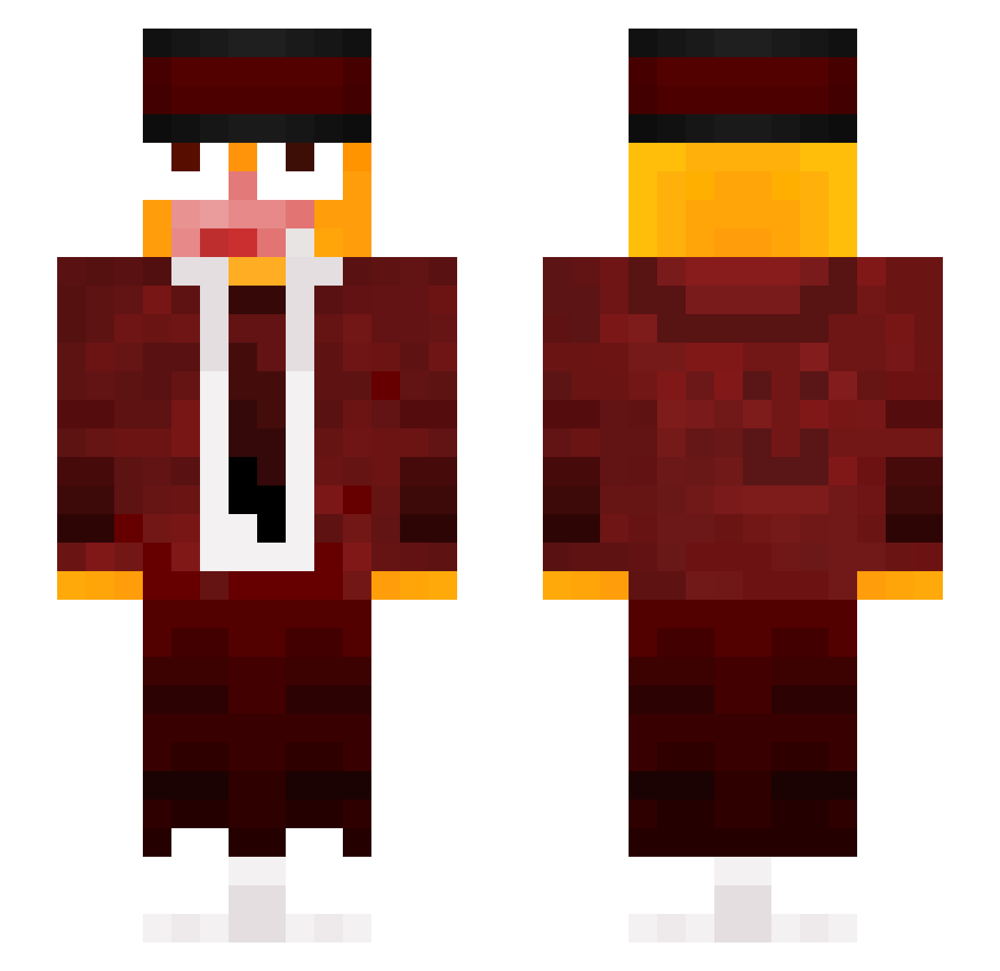 Asdfwowk Minecraft skin, front and back view