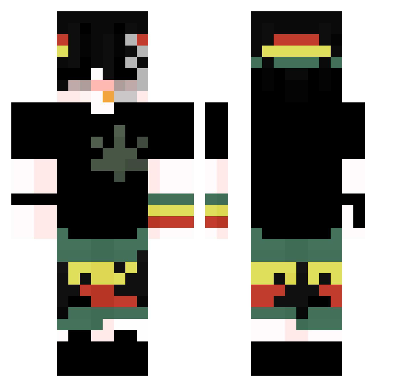 Gamer_ZK Minecraft skin, front and back view