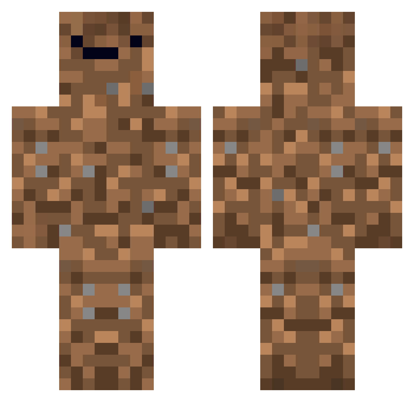 Zakele Minecraft skin, front and back view