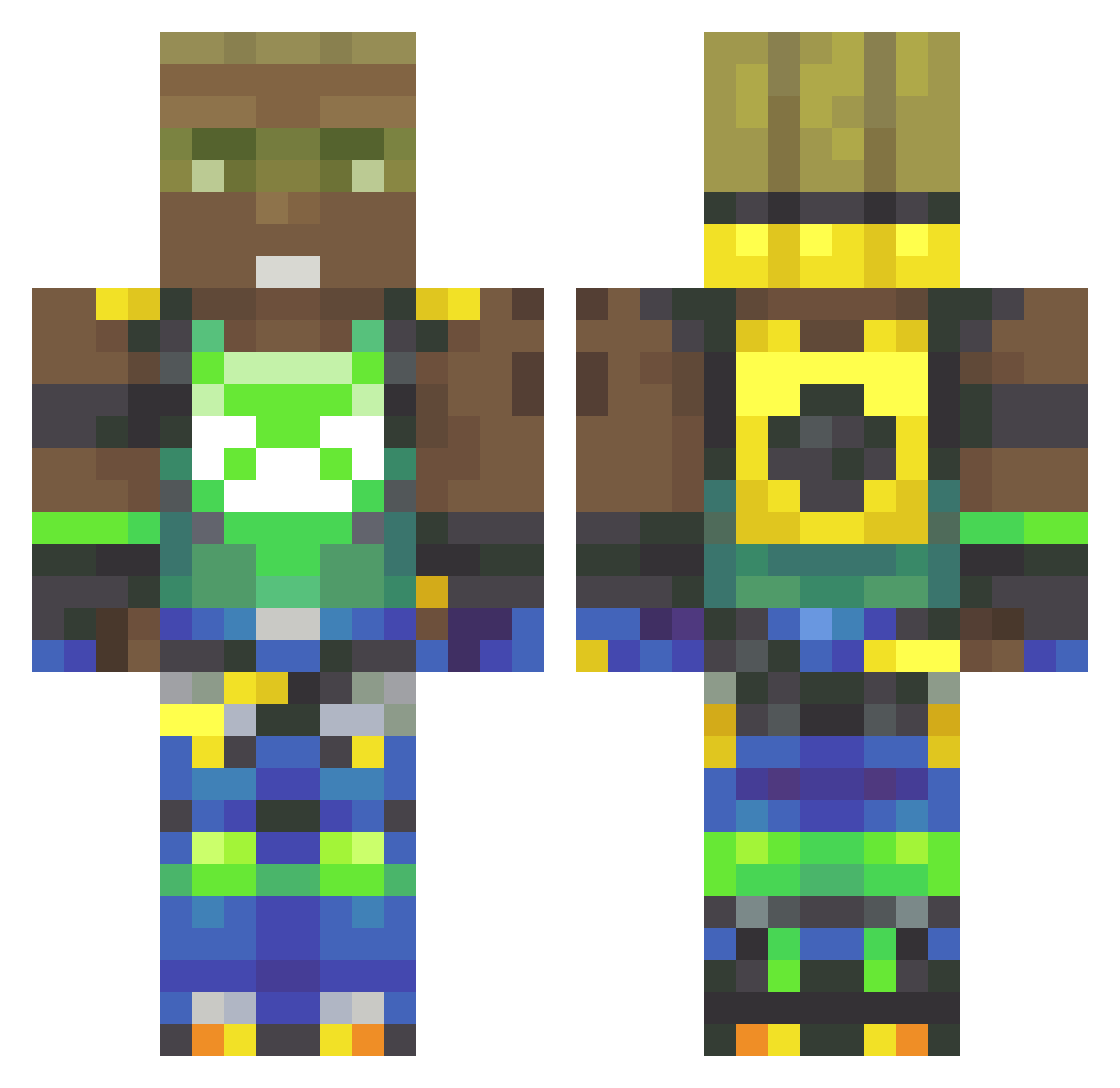 Kcsi Minecraft skin, front and back view